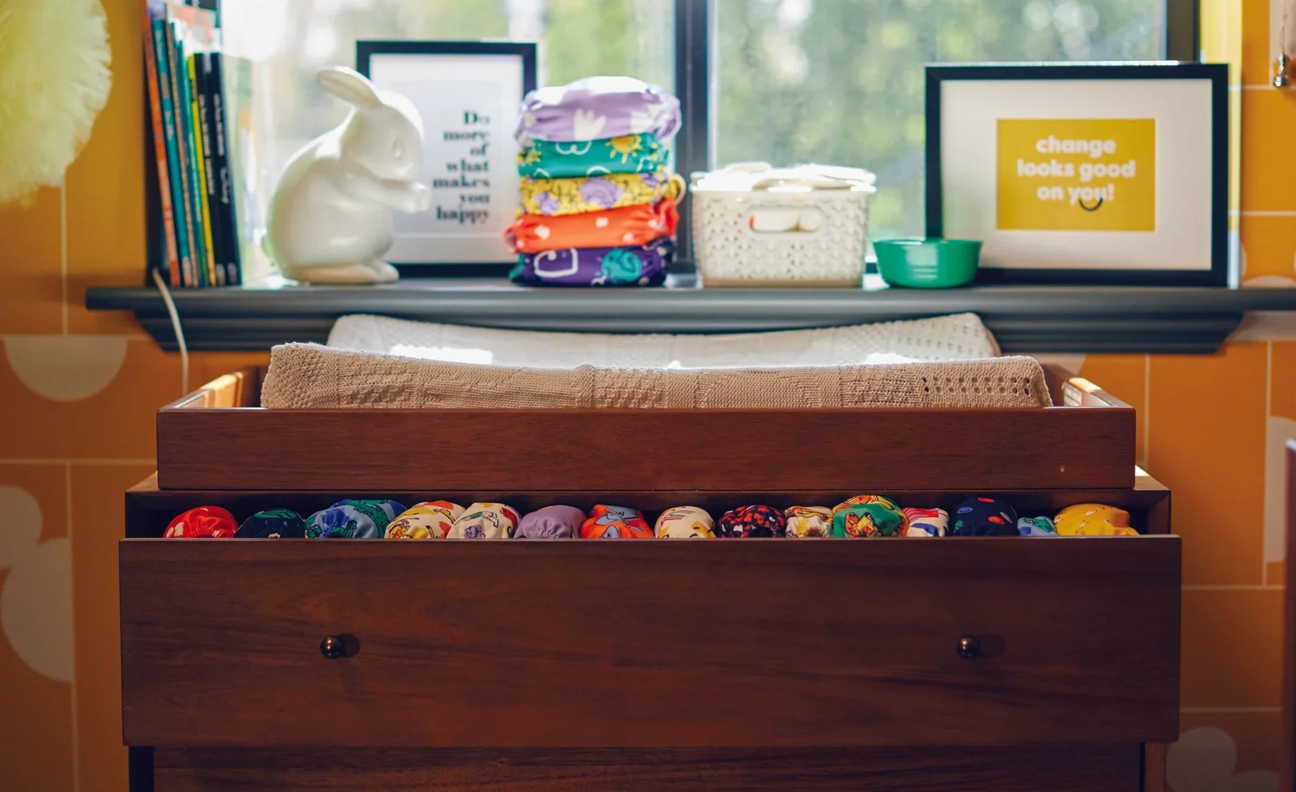 nappy on top of drawer