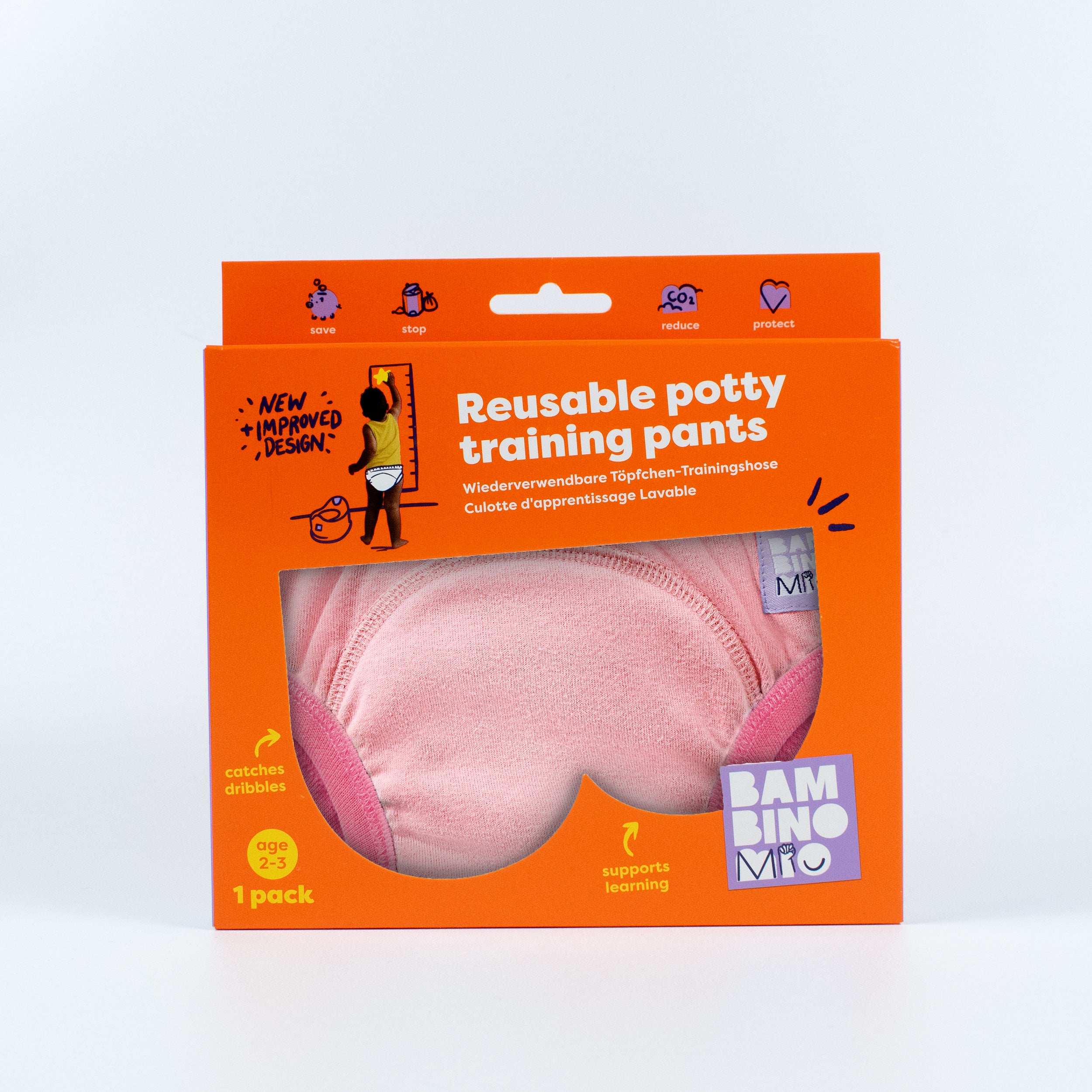 NOVIDADE: Calças reutilizáveis para o treino de higiene na coleção Rosa claro - Elite