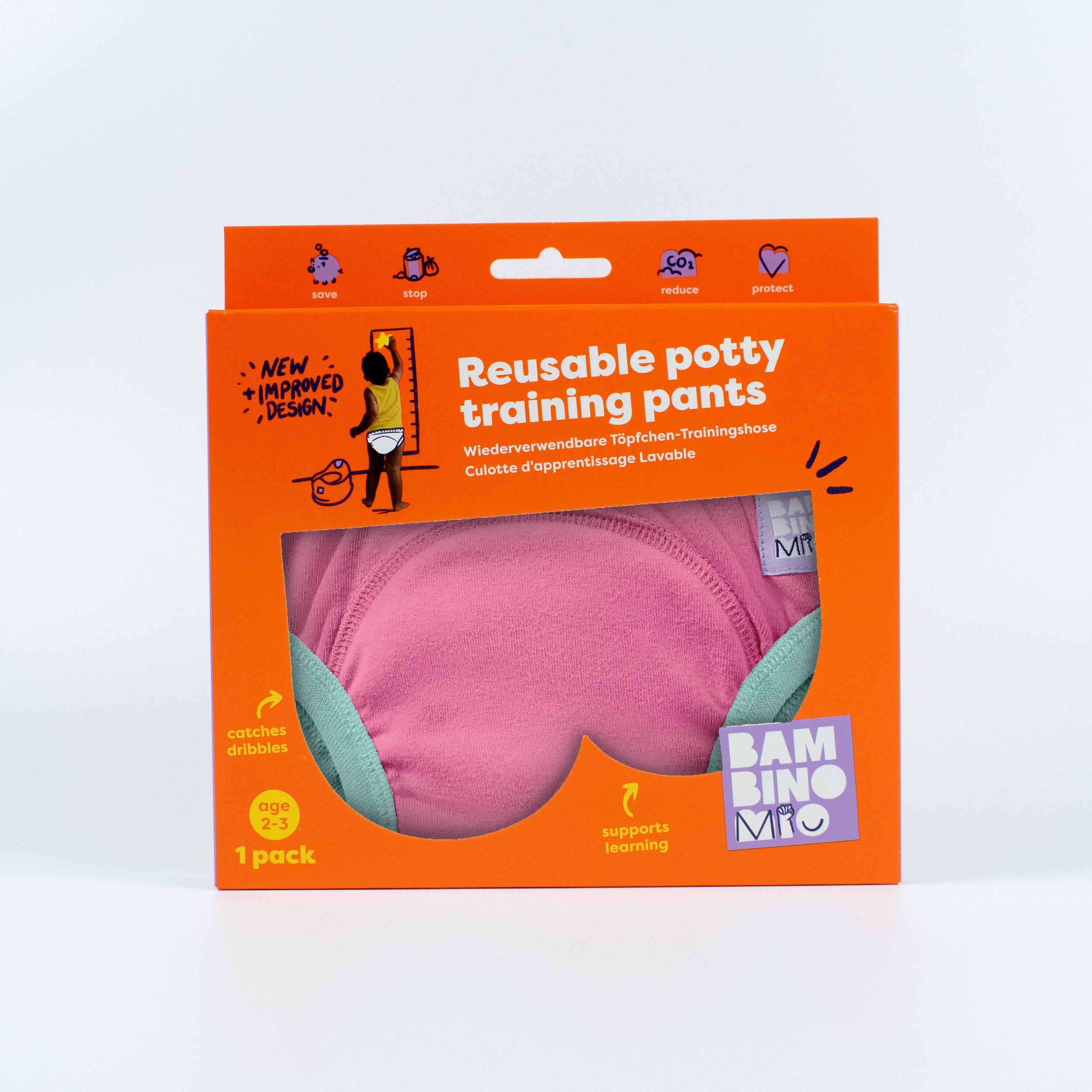 NEW: Reusable Potty Training Pants in Pink - Elite - Bambino Mio (EU)