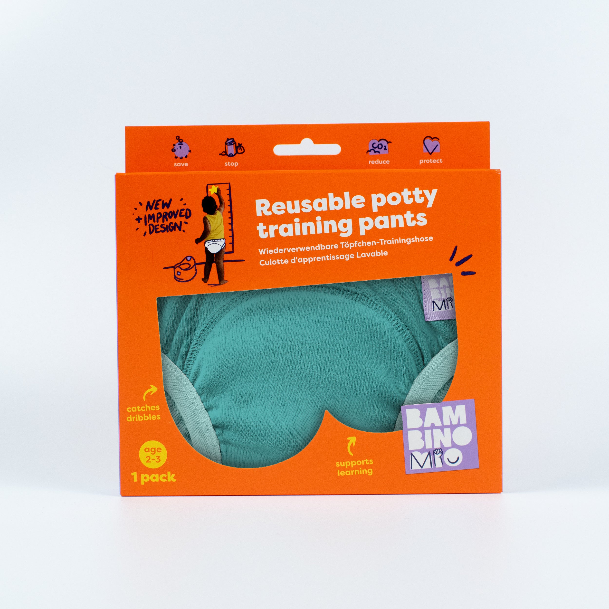 NEW: Reusable Potty Training Pants in Teal - Elite - Bambino Mio (EU)