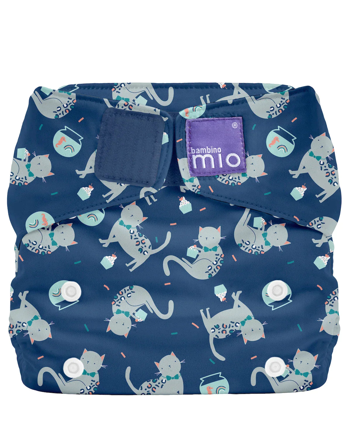 The Miosolo Classic Reusable Diaper in Feline Fiesta - Bambino Mio (EU)
