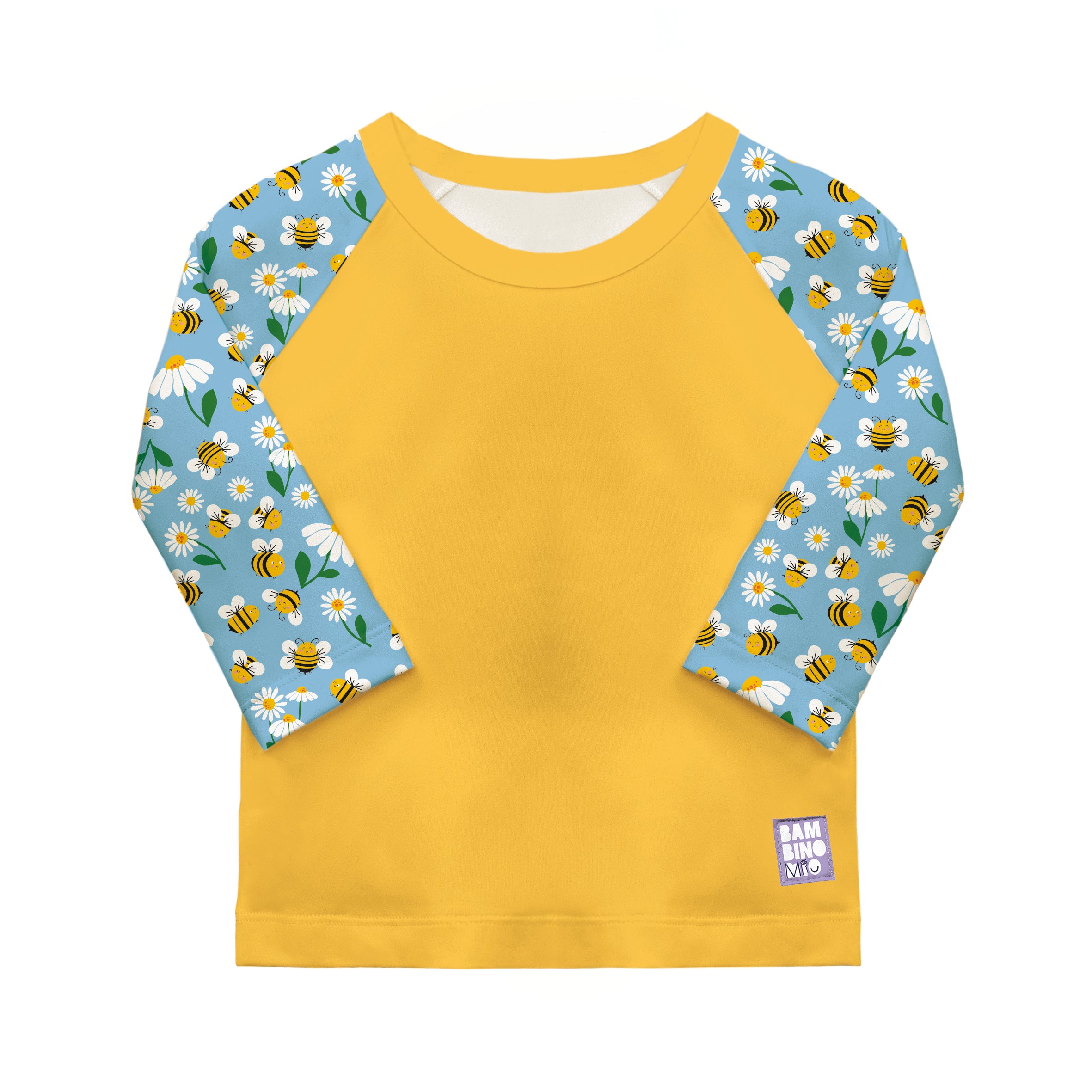UPF 40+ Soft and Gentle Protective Beach Rash Vest in Busy Bees - Bambino Mio (EU)
