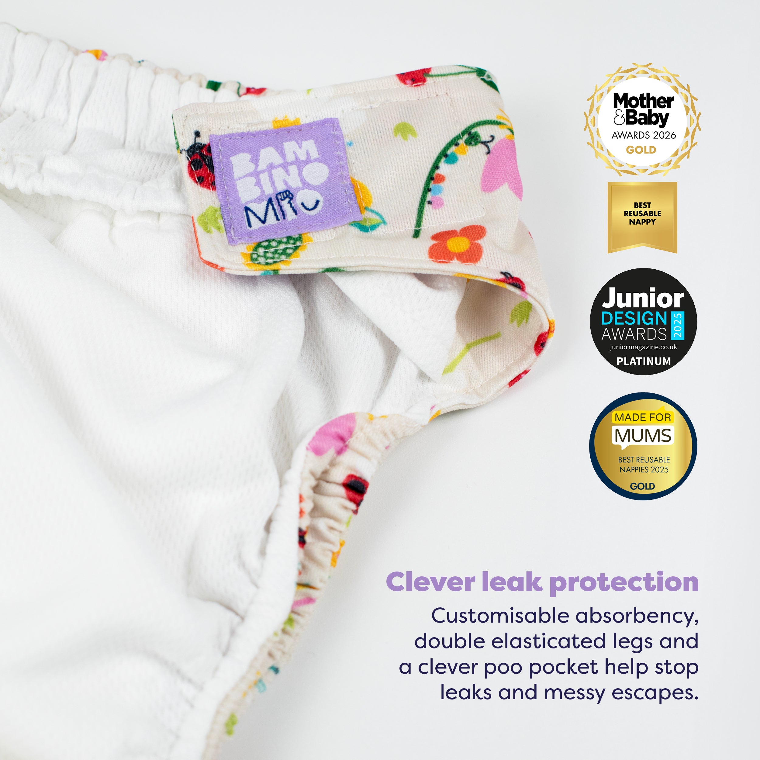 The Nighttime Reusable Diaper Bundle in Garden Party - Bambino Mio (EU)