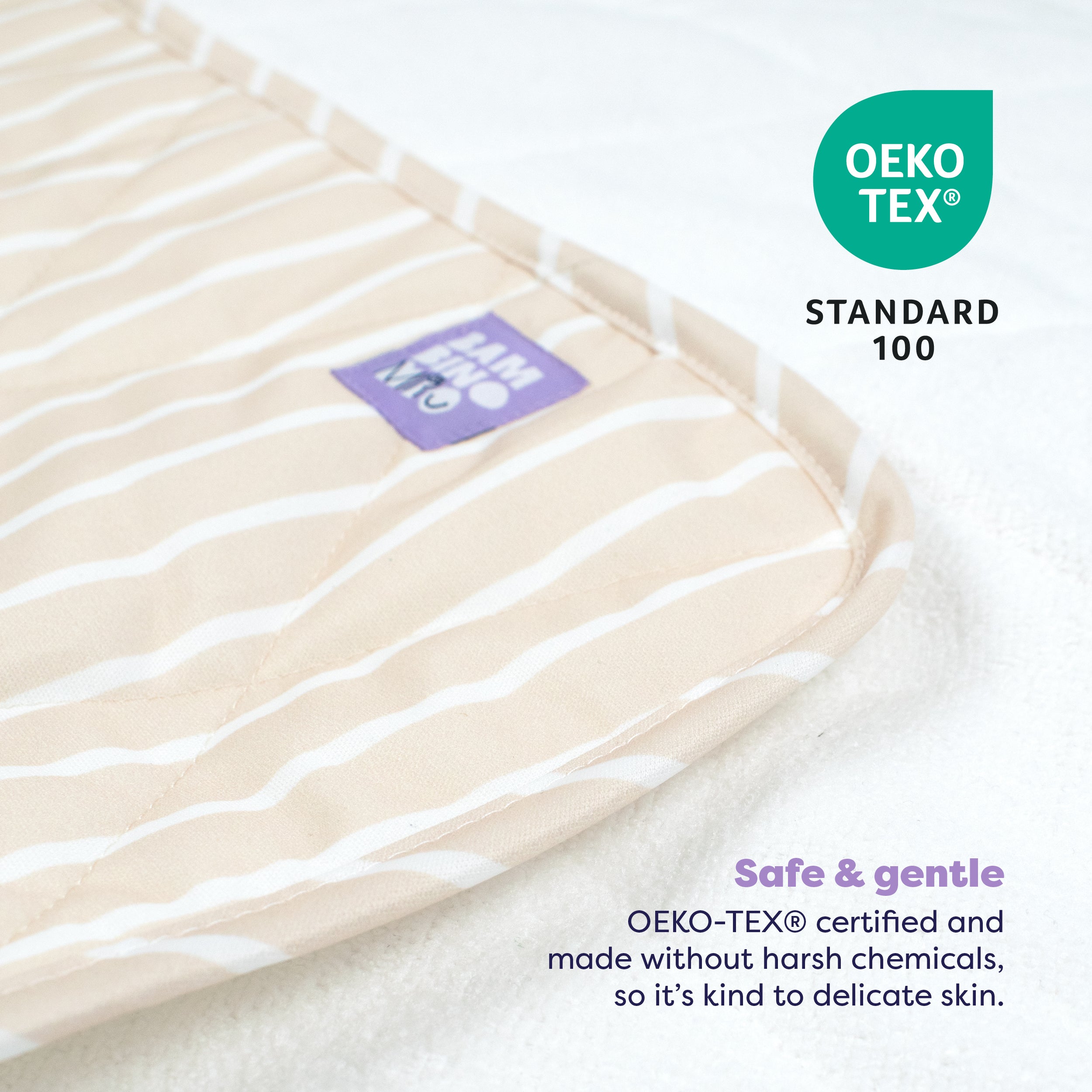 On-The-Move Baby Changing Mat in Neutral Stripe - Bambino Mio (EU)
