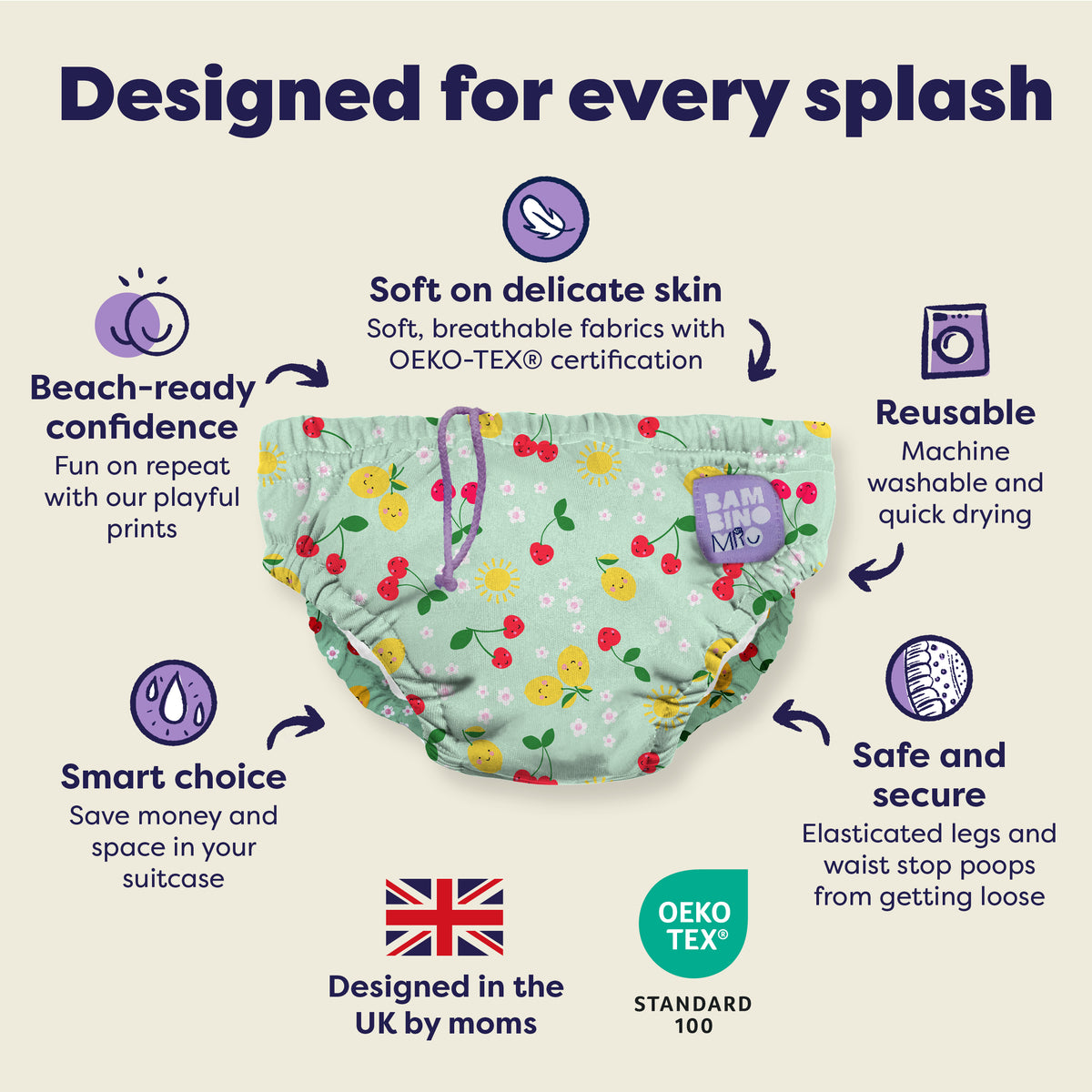 Reusable Swim Diaper in Juicy Fruit