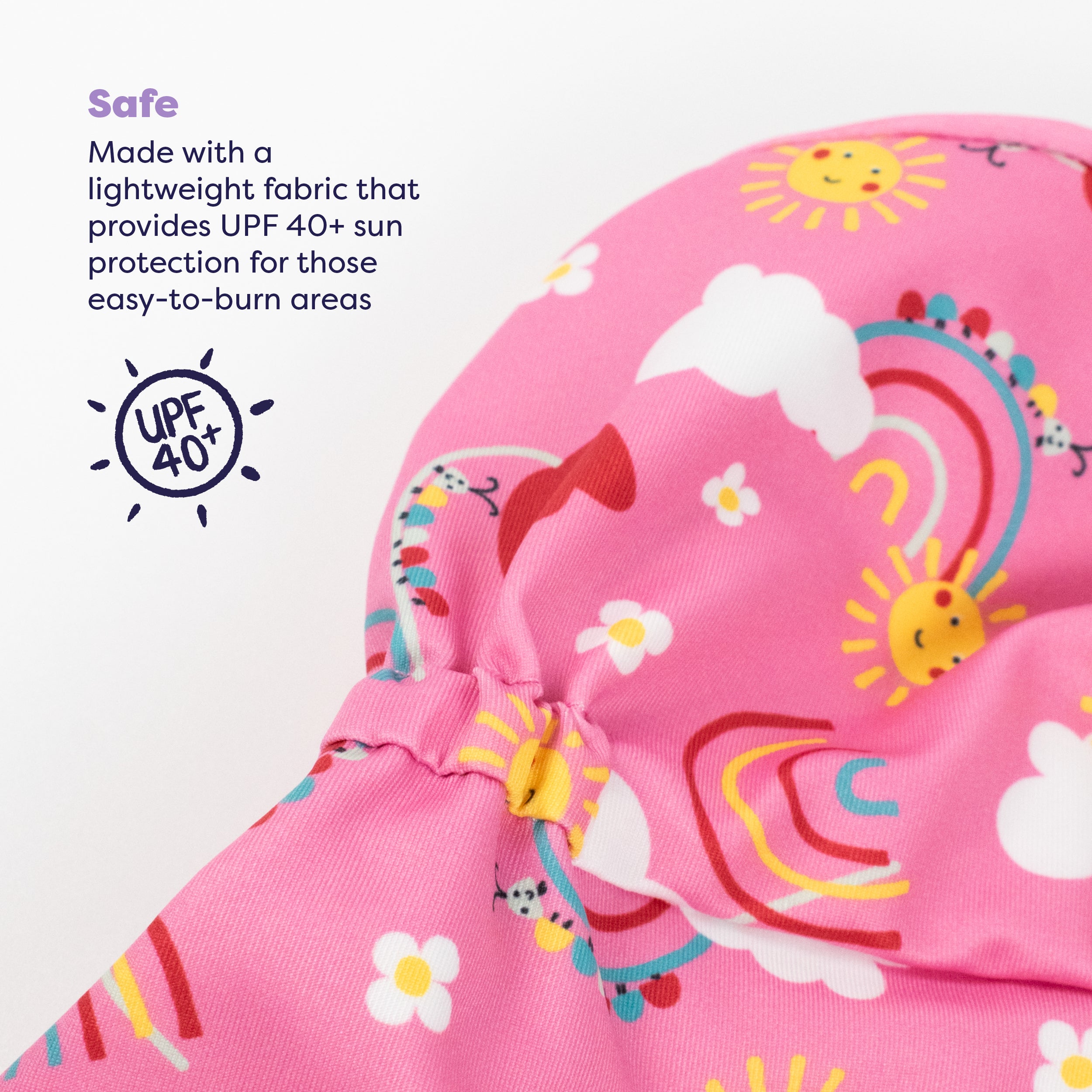 UPF 40+ Reversible Swim Hat for Babies and Toddlers in Happy Days - Bambino Mio (EU)