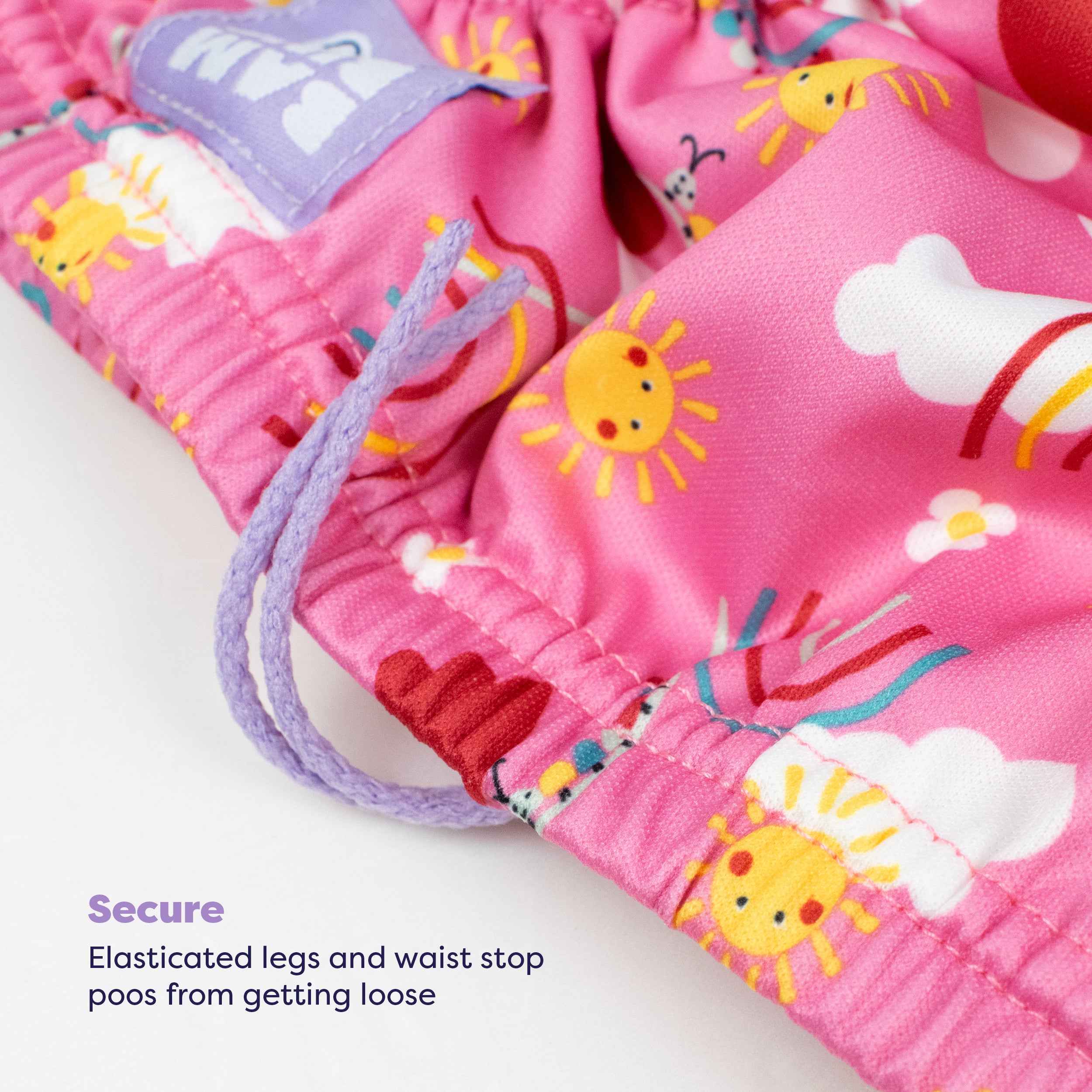 3 Piece Baby Swim Set with Swim Nappy, Swim top and Swim Hat in Happy Days - Bambino Mio (EU)