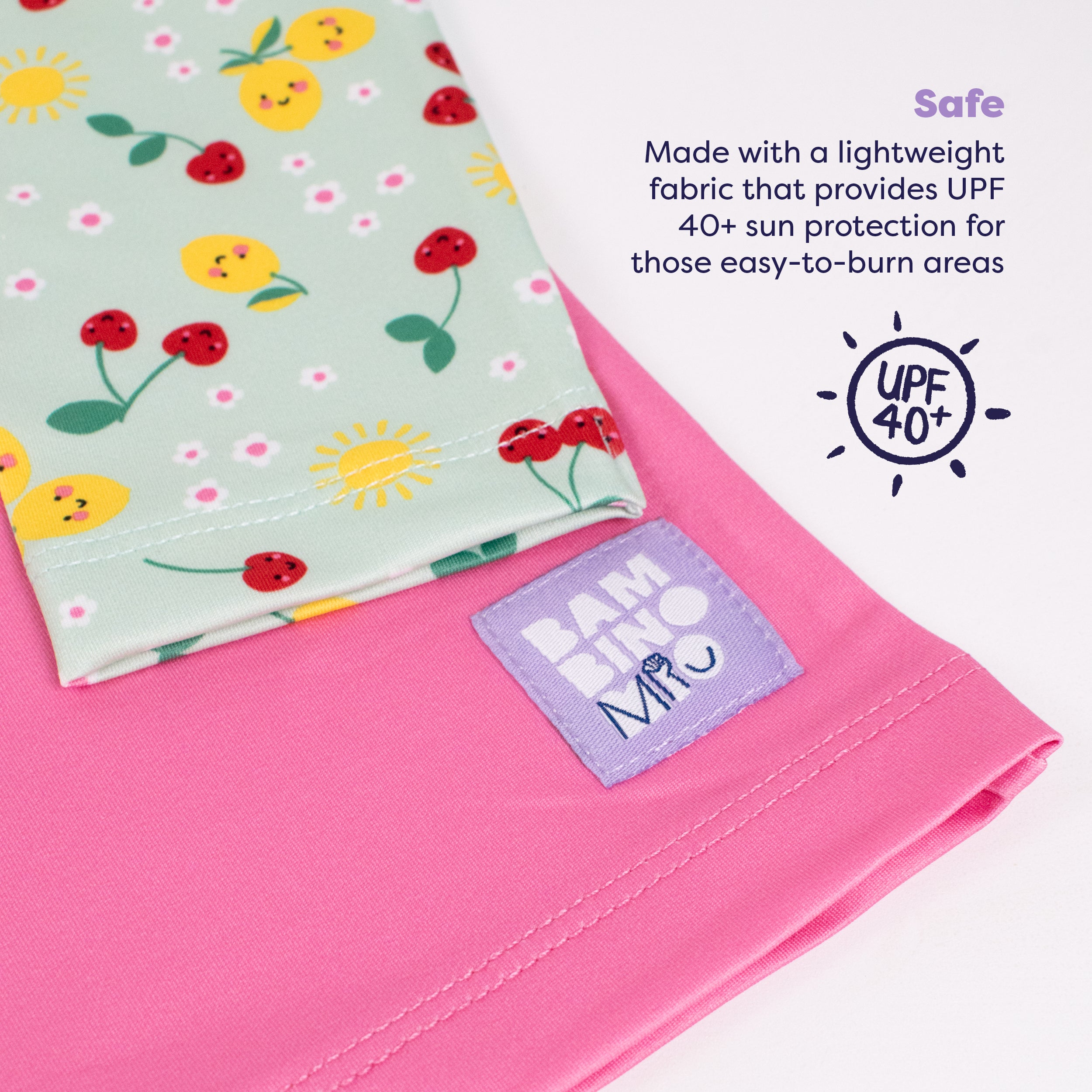 UPF 40+ Soft and Gentle Protective Beach Rash Vest in Juicy Fruit - Bambino Mio (EU)