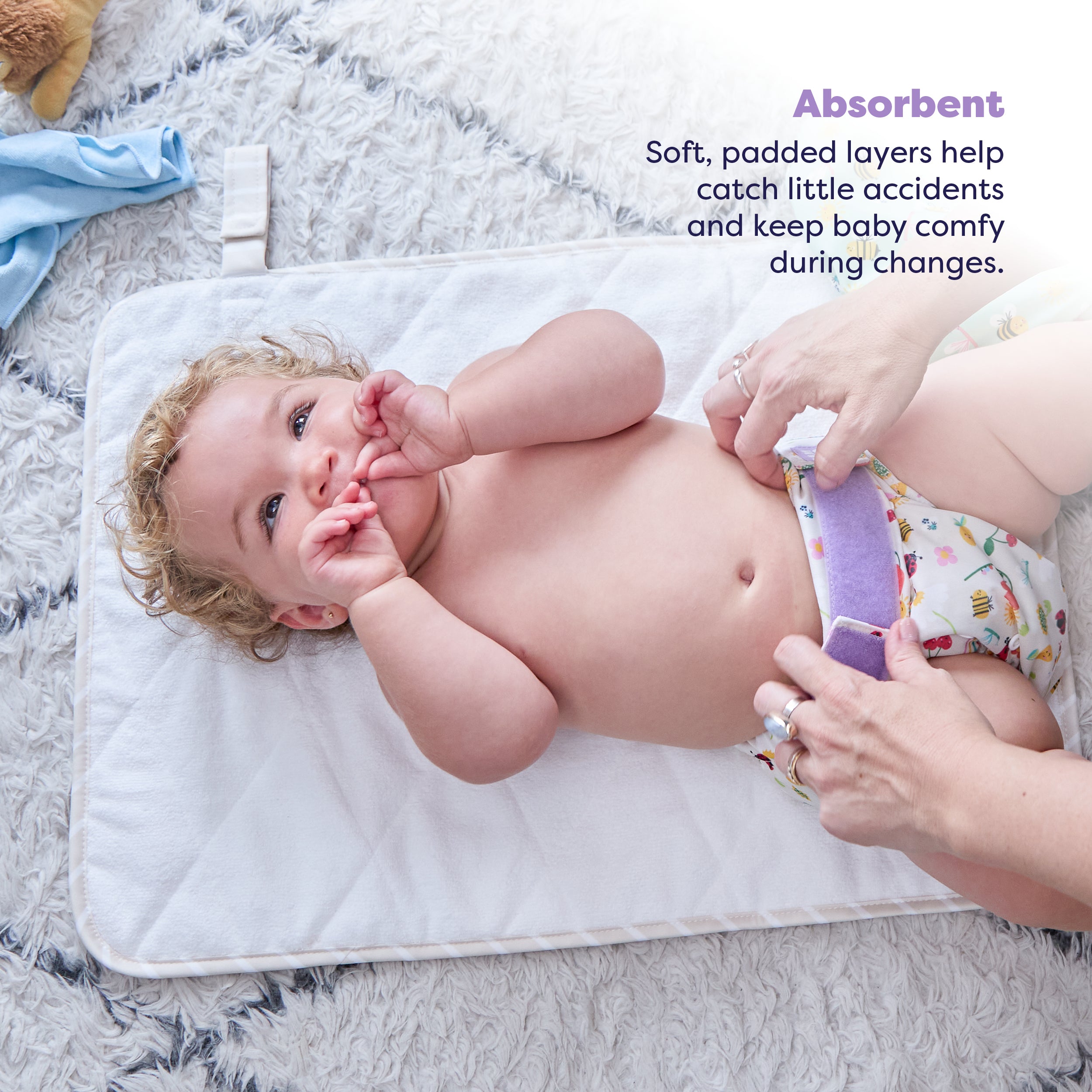 On-The-Move Baby Changing Mat in Neutral Stripe - Bambino Mio (EU)