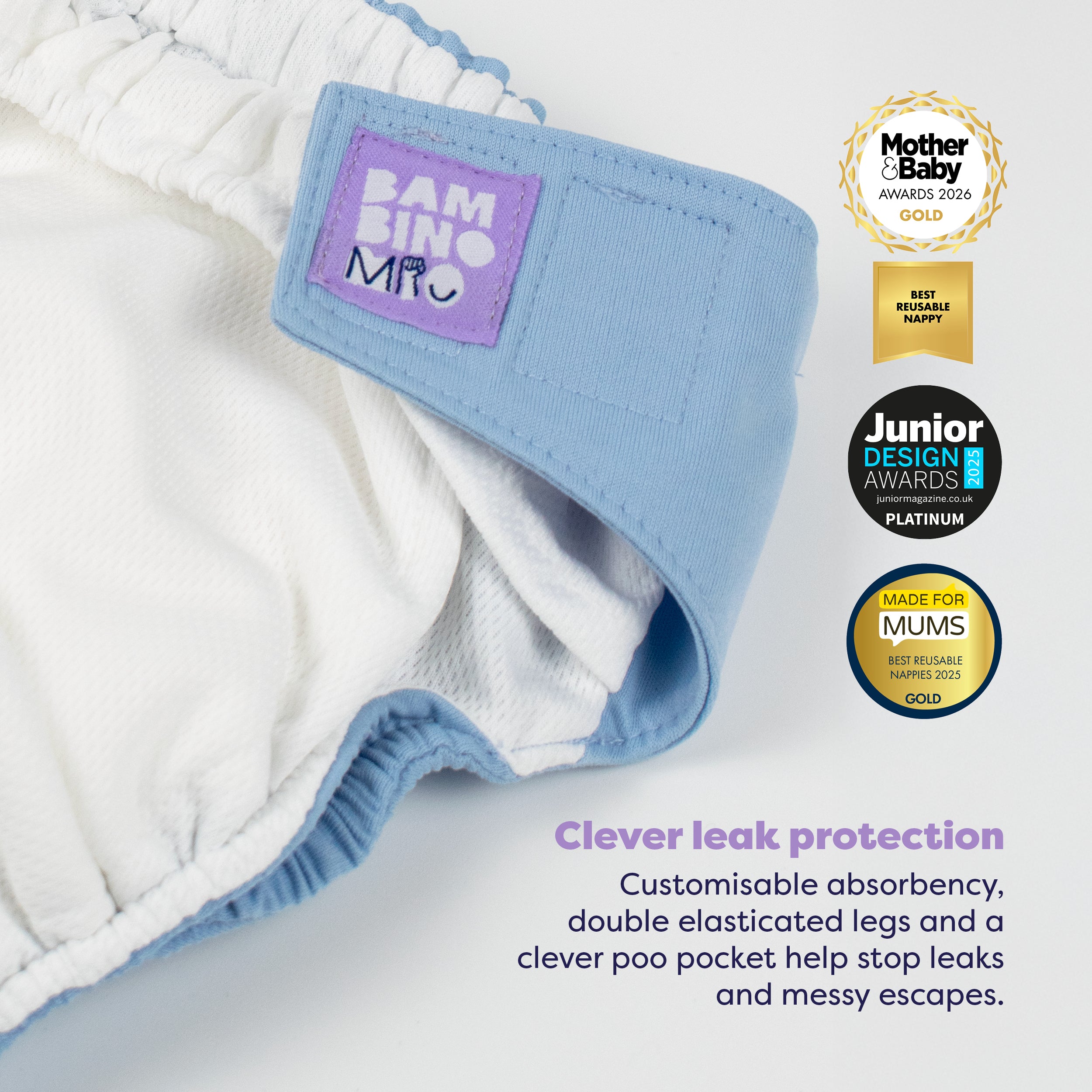 Revolutionary Reusable Diaper in Blue - Bambino Mio (EU)