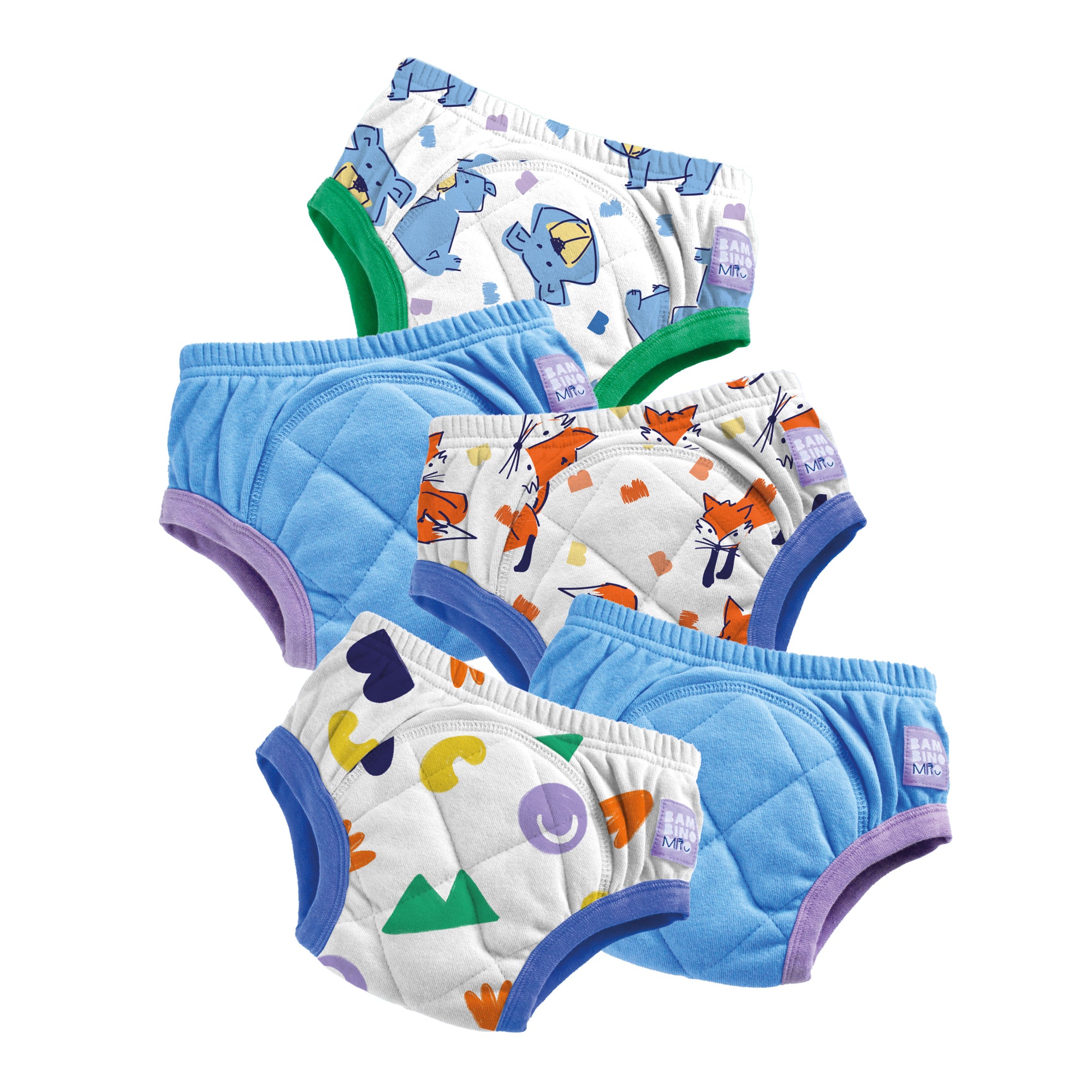 5 Pack Reusable Potty Training Pants in Mixed Sky - Bambino Mio (EU)