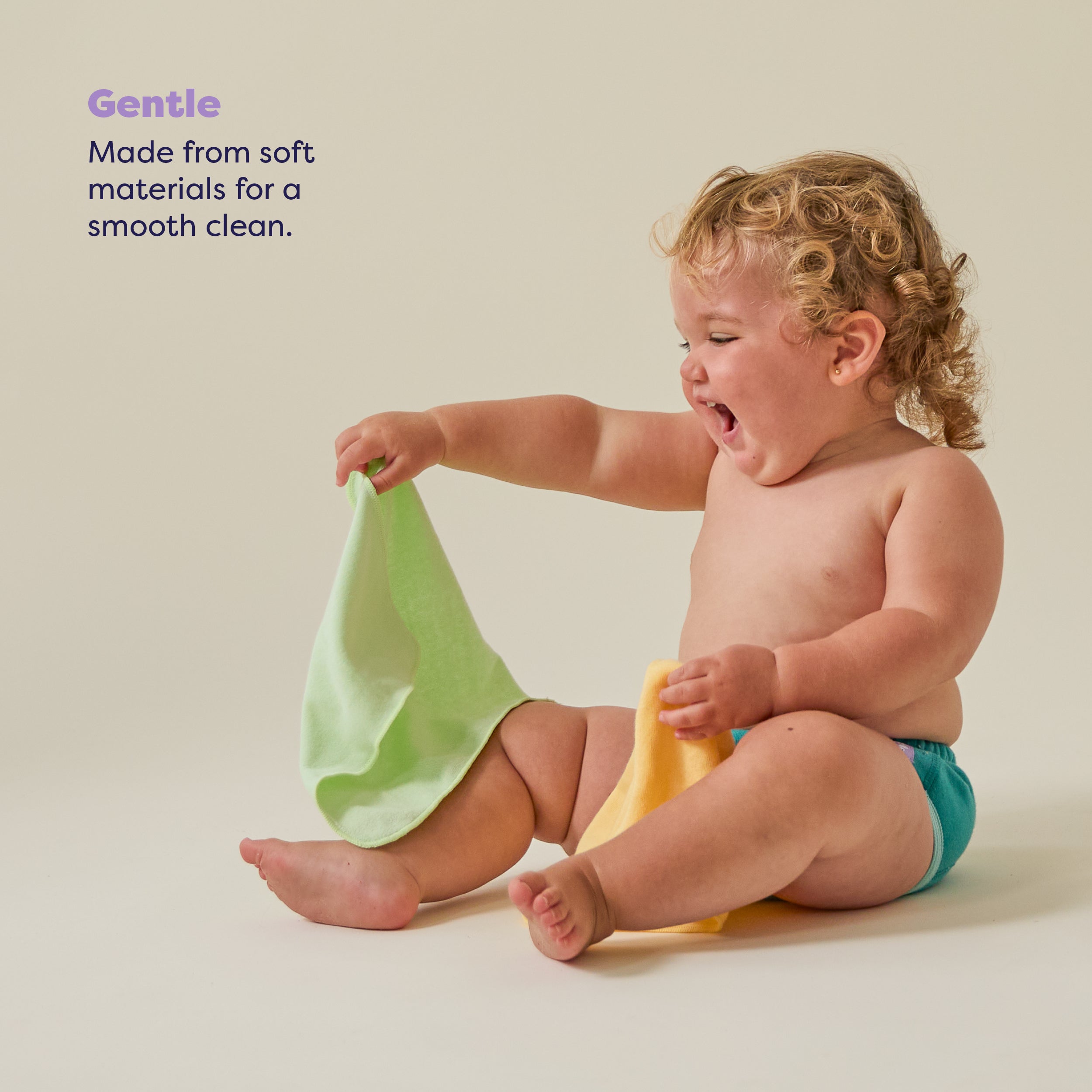 Reusable Baby Wipes for Sensitive Skin 10 Pack in Paintbox Pastels - Bambino Mio (EU)