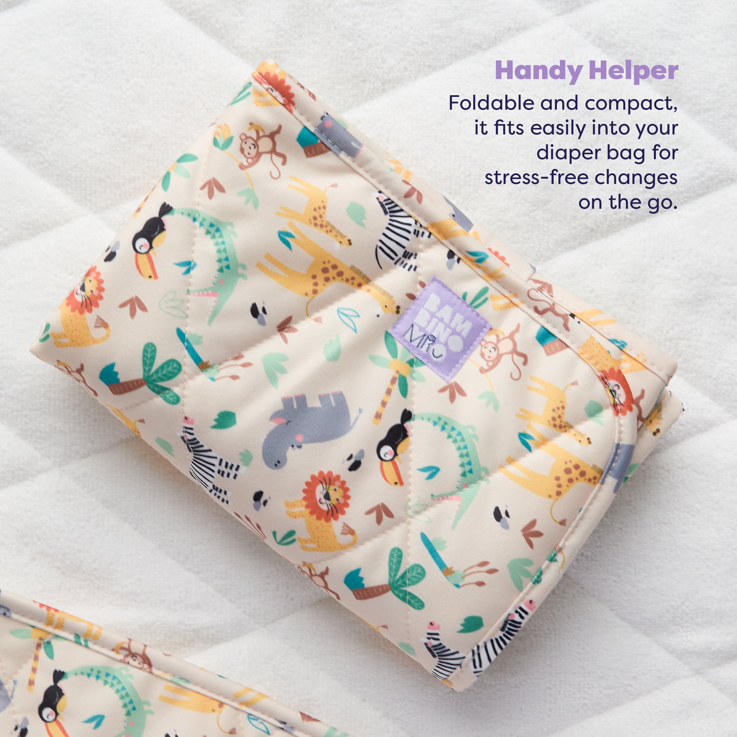 On-The-Move Baby Changing Mat in Safari Squad - Bambino Mio (EU)