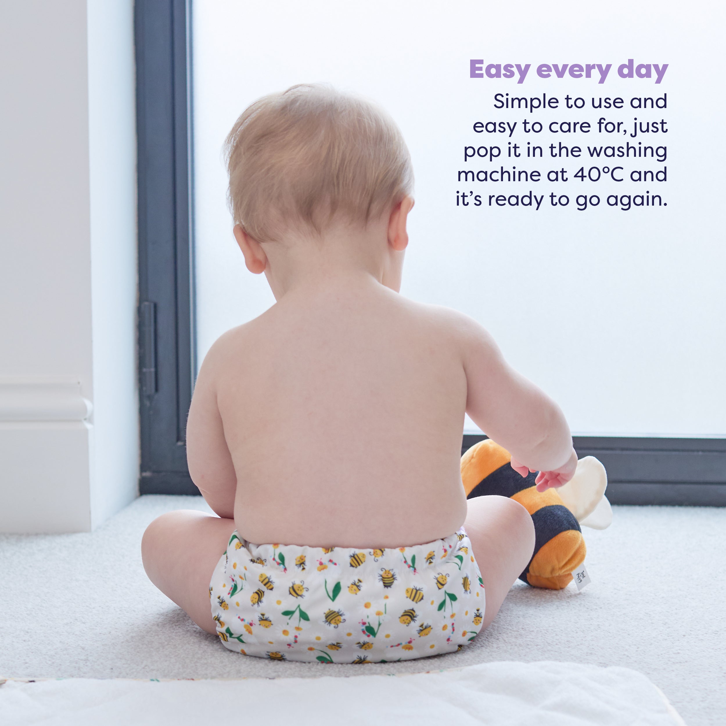 Revolutionary Reusable Diaper in Busy Bees - Bambino Mio (EU)