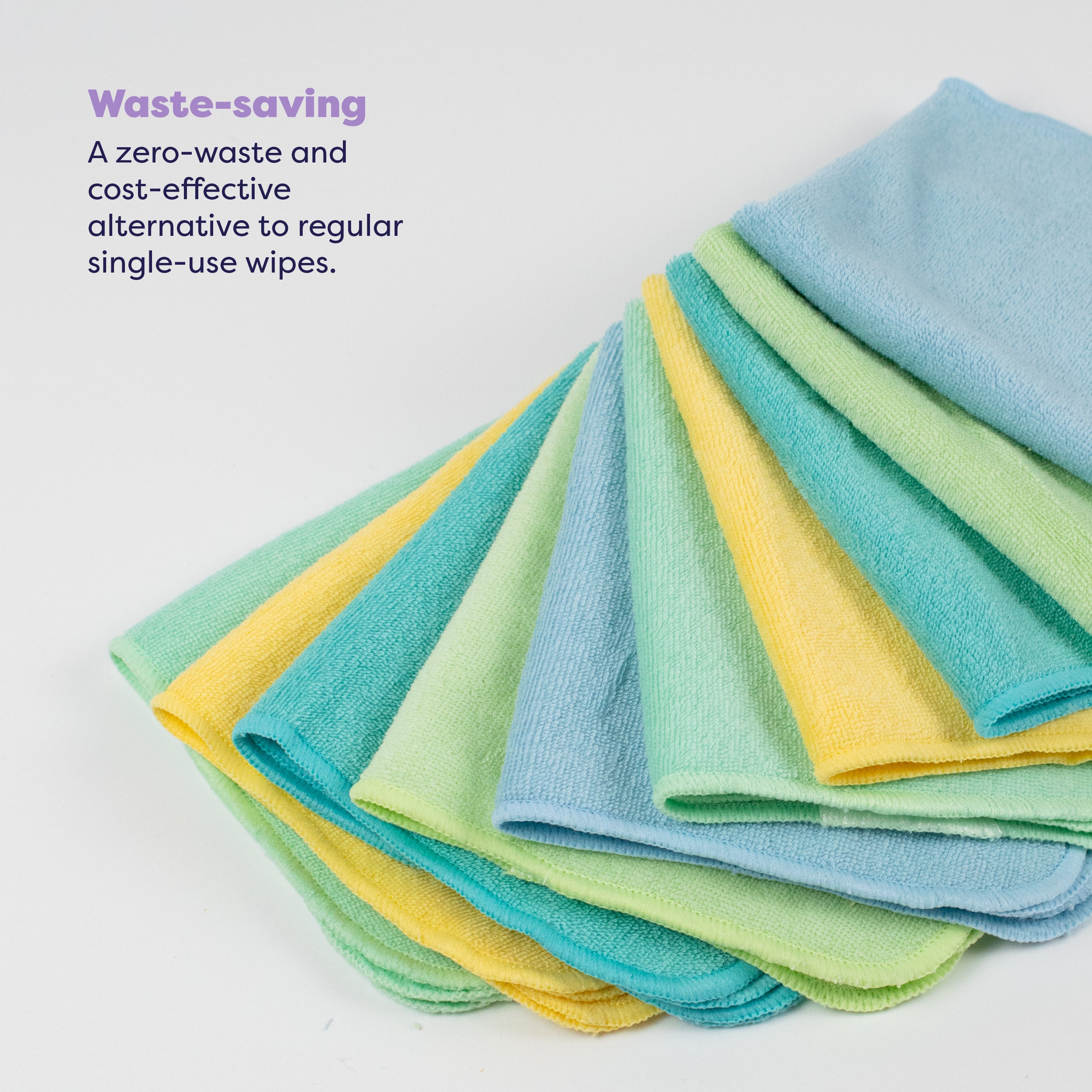 Reusable Baby Wipes for Sensitive Skin 10 Pack in Paintbox Pastels - Bambino Mio (EU)