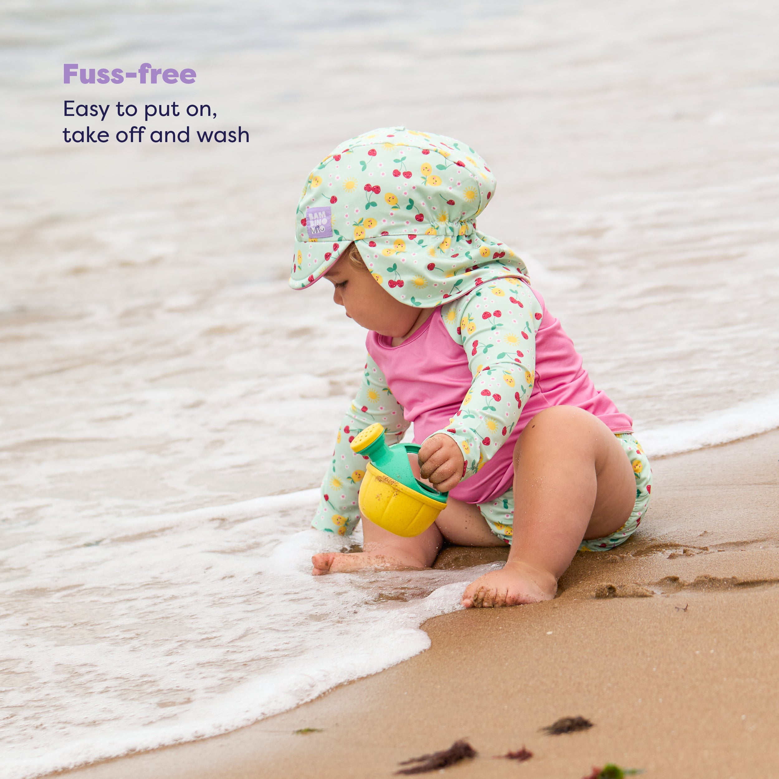 UPF 40+ Reversible Swim Hat for Babies and Toddlers in Juicy Fruit - Bambino Mio (EU)