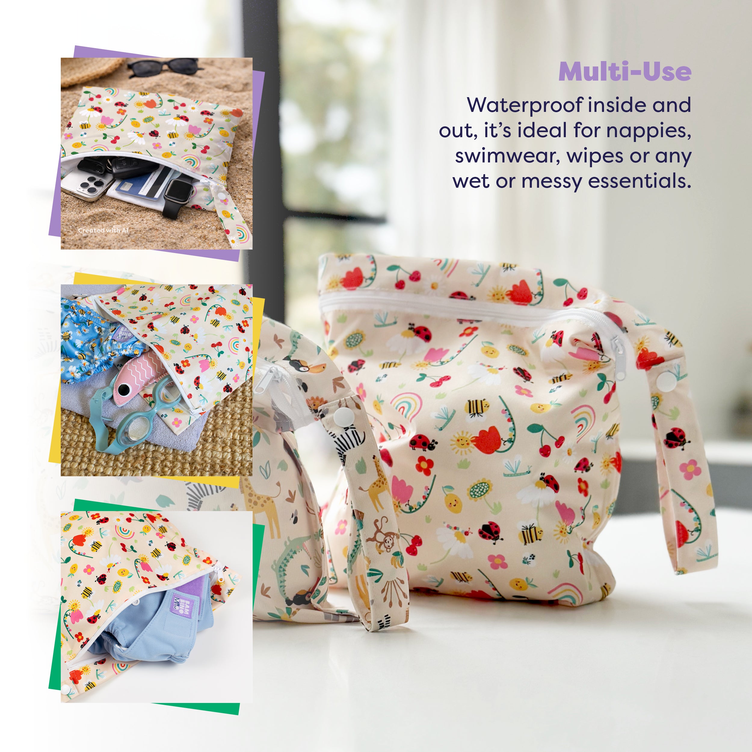 The Essentials Reusable Diaper Bundle in Garden Party - Bambino Mio (EU)