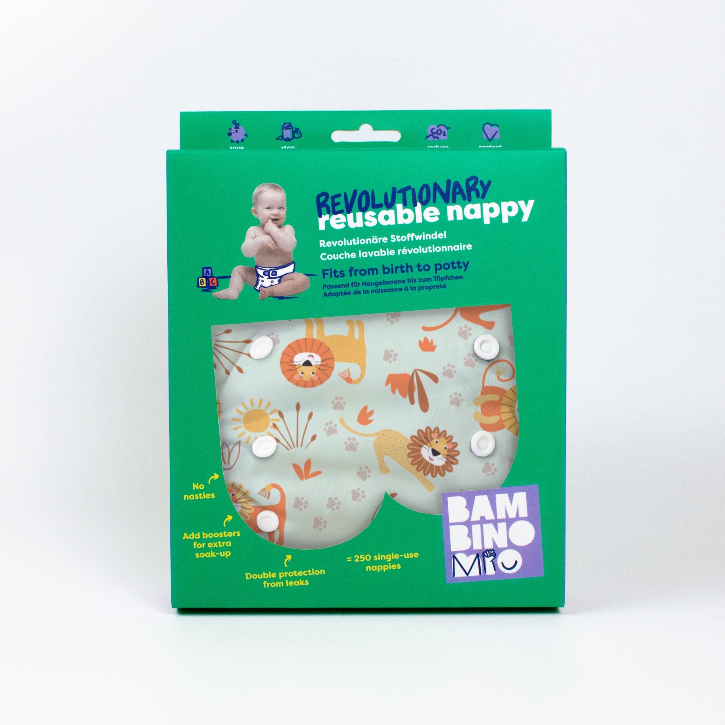 Revolutionary Reusable Diaper in Cool Cats - Bambino Mio (EU)