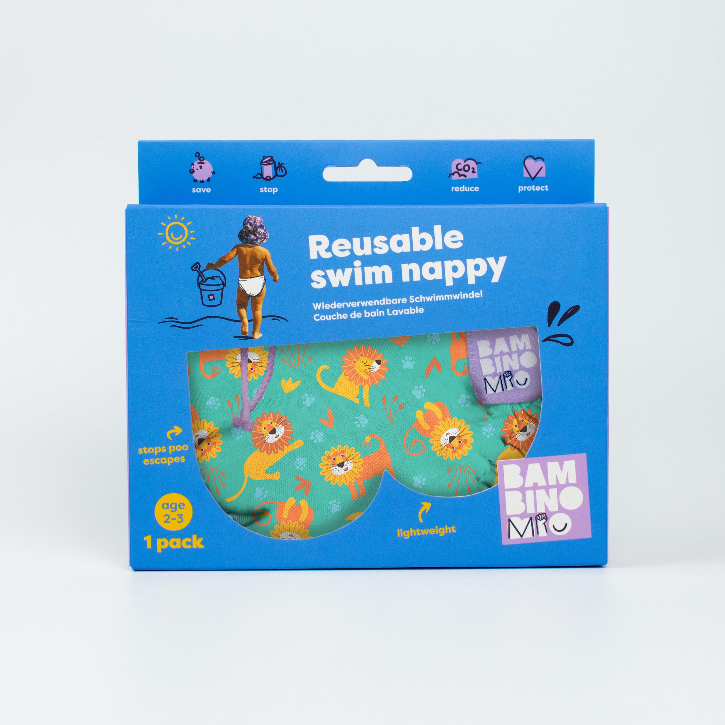 Reusable Swim Diaper in Cool Cats - Bambino Mio (EU)