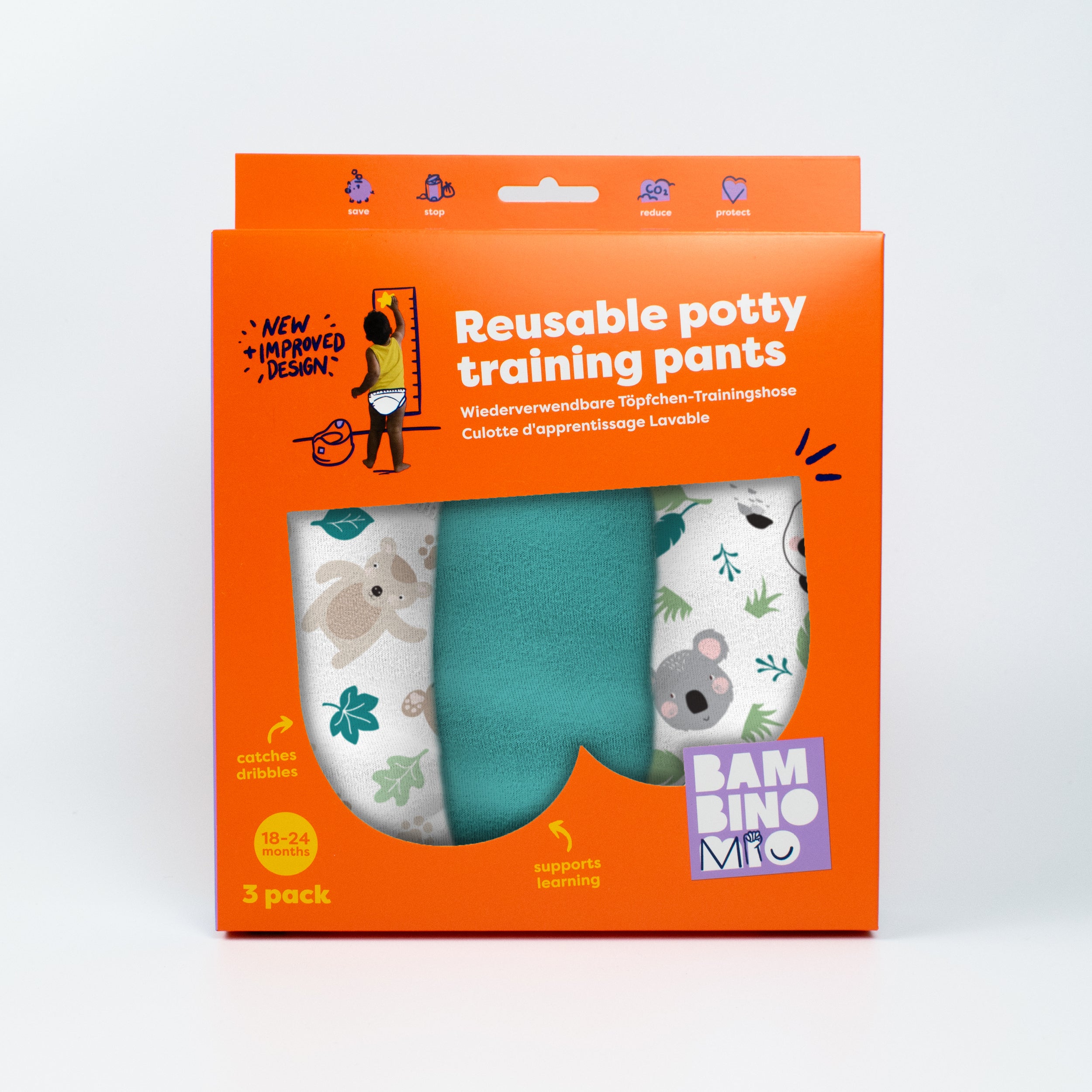 NEW: Reusable Potty Training Pants 3 Pack in Beary Cute - Elite - Bambino Mio (EU)