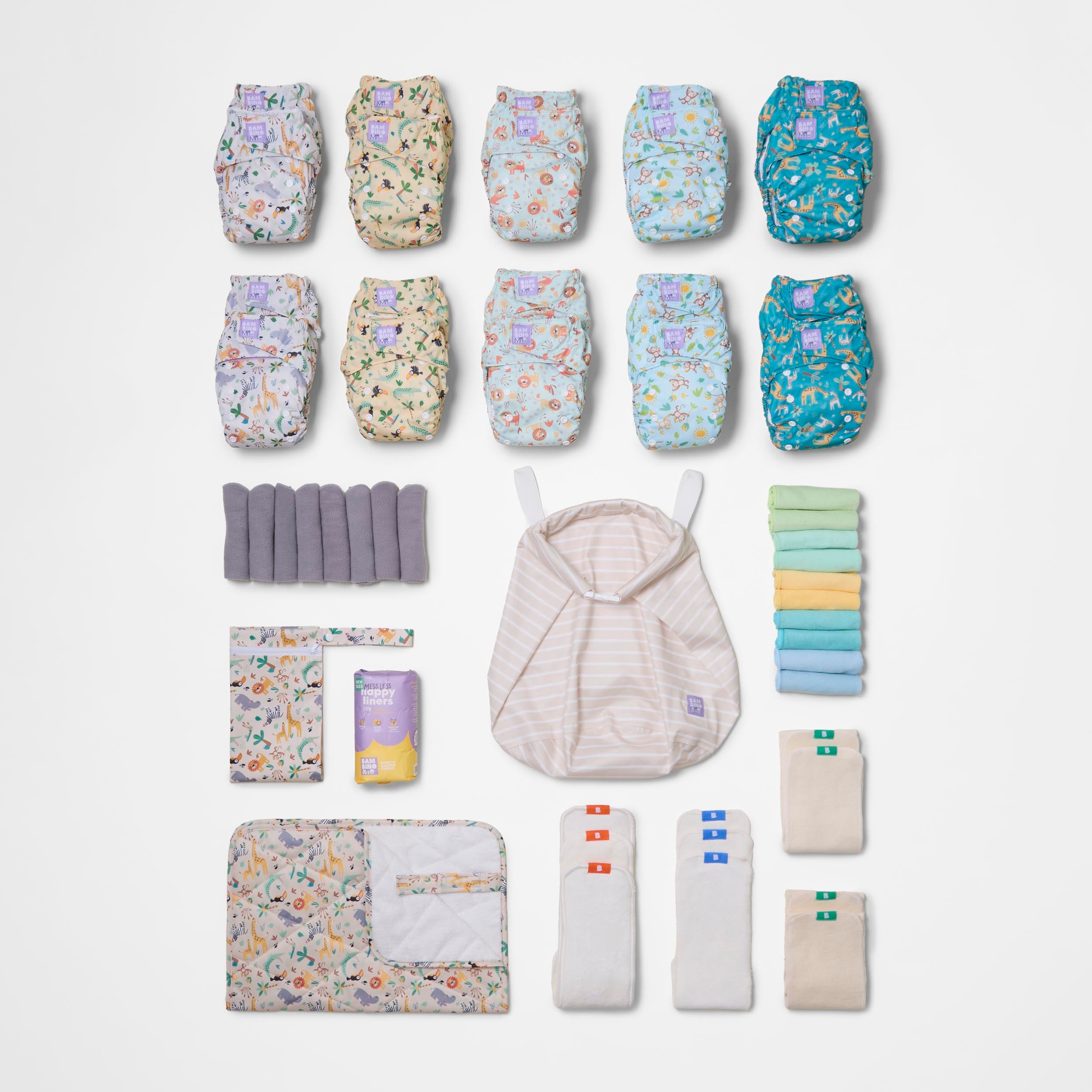 The Everything Reusable Diaper Bundle in Wild Life - Bambino Mio (EU)