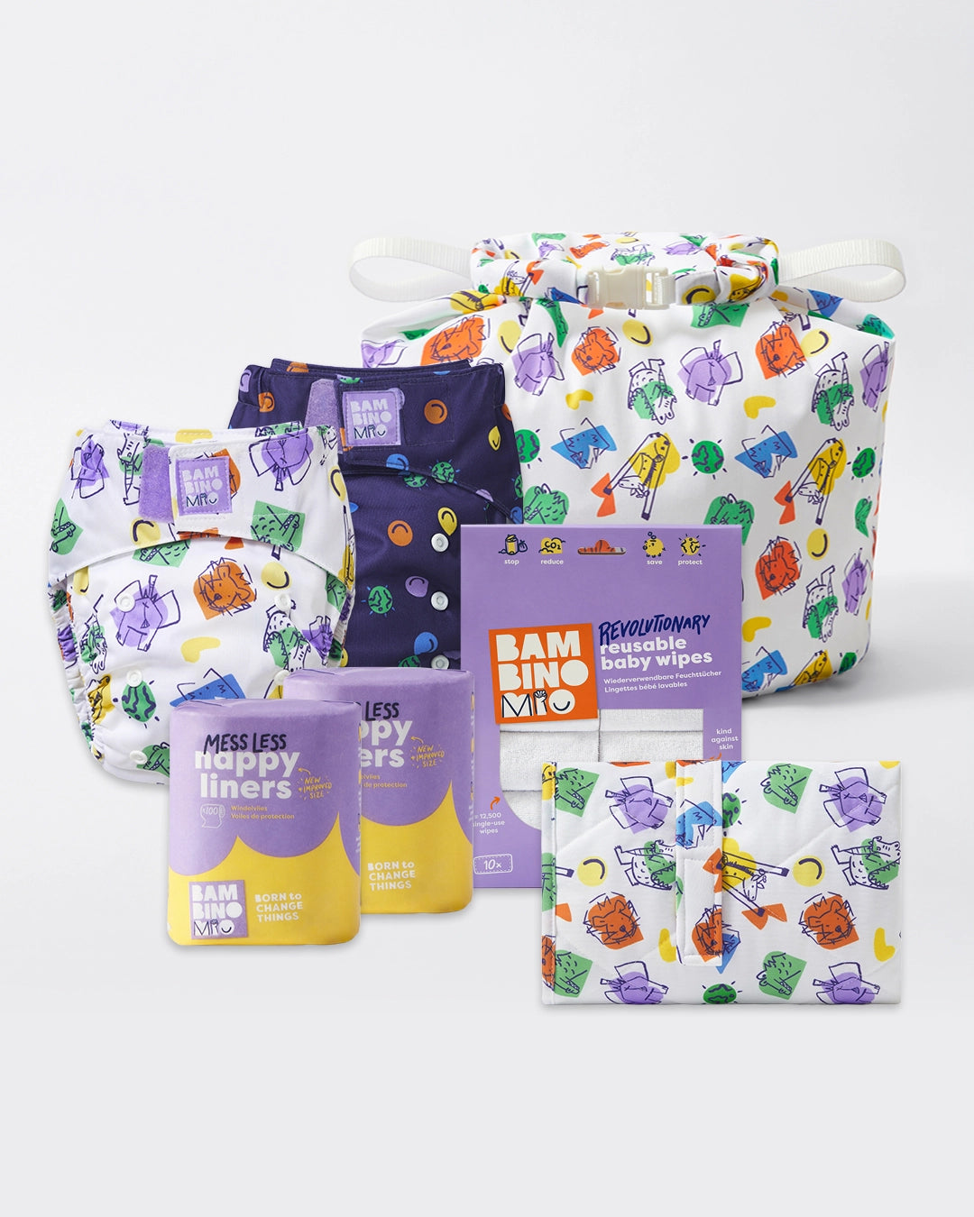 Reusable Diaper Bundle (Newborn to toddler) - Bold - Bambino Mio (EU)