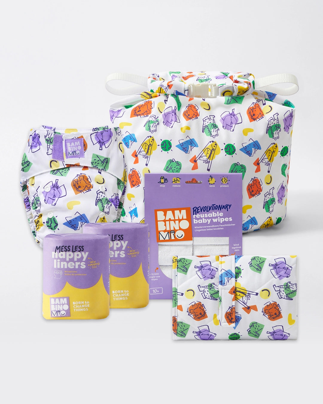 Reusable Diaper Bundle (Newborn to toddler) - Bold - Bambino Mio (EU)