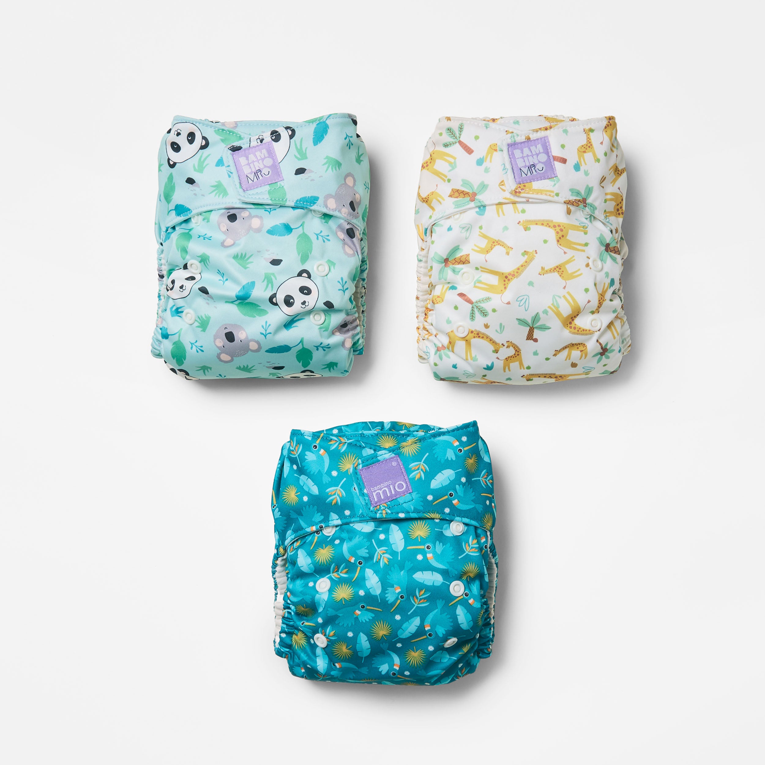3 Pack Miosolo All-in-One Reusable Diaper in Animal - Bambino Mio (EU)