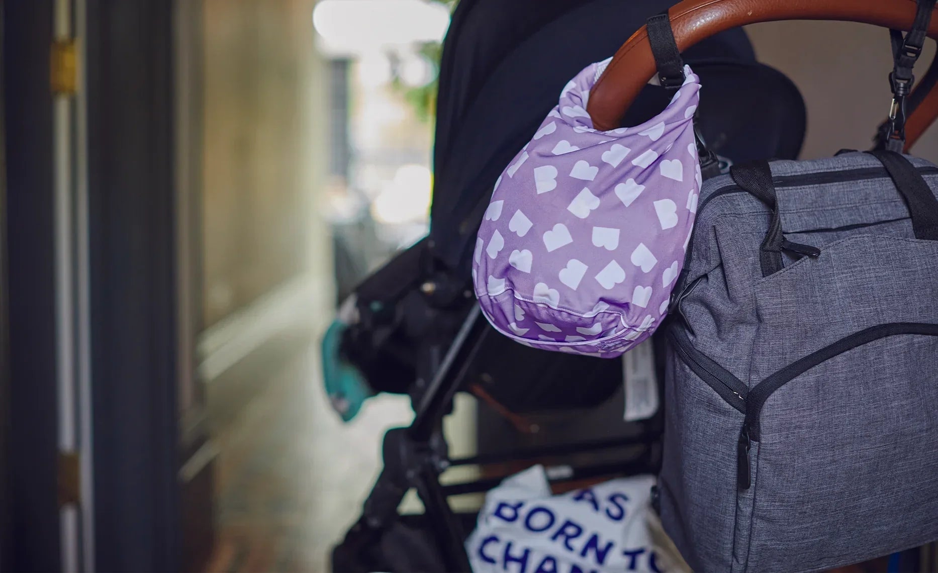 nappy strapped to stroller