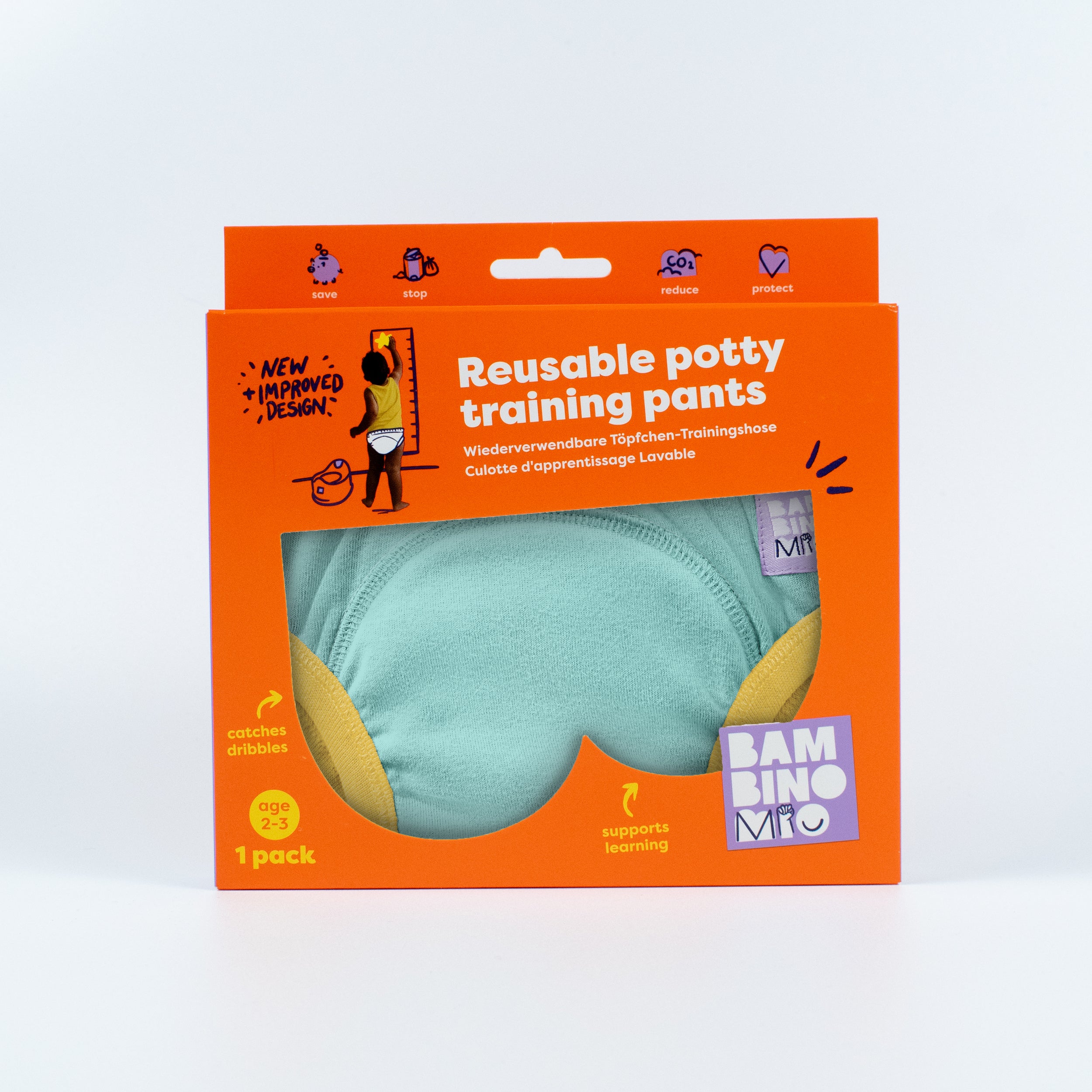 NEW: Reusable Potty Training Pants in Aqua - Elite - Bambino Mio (EU)
