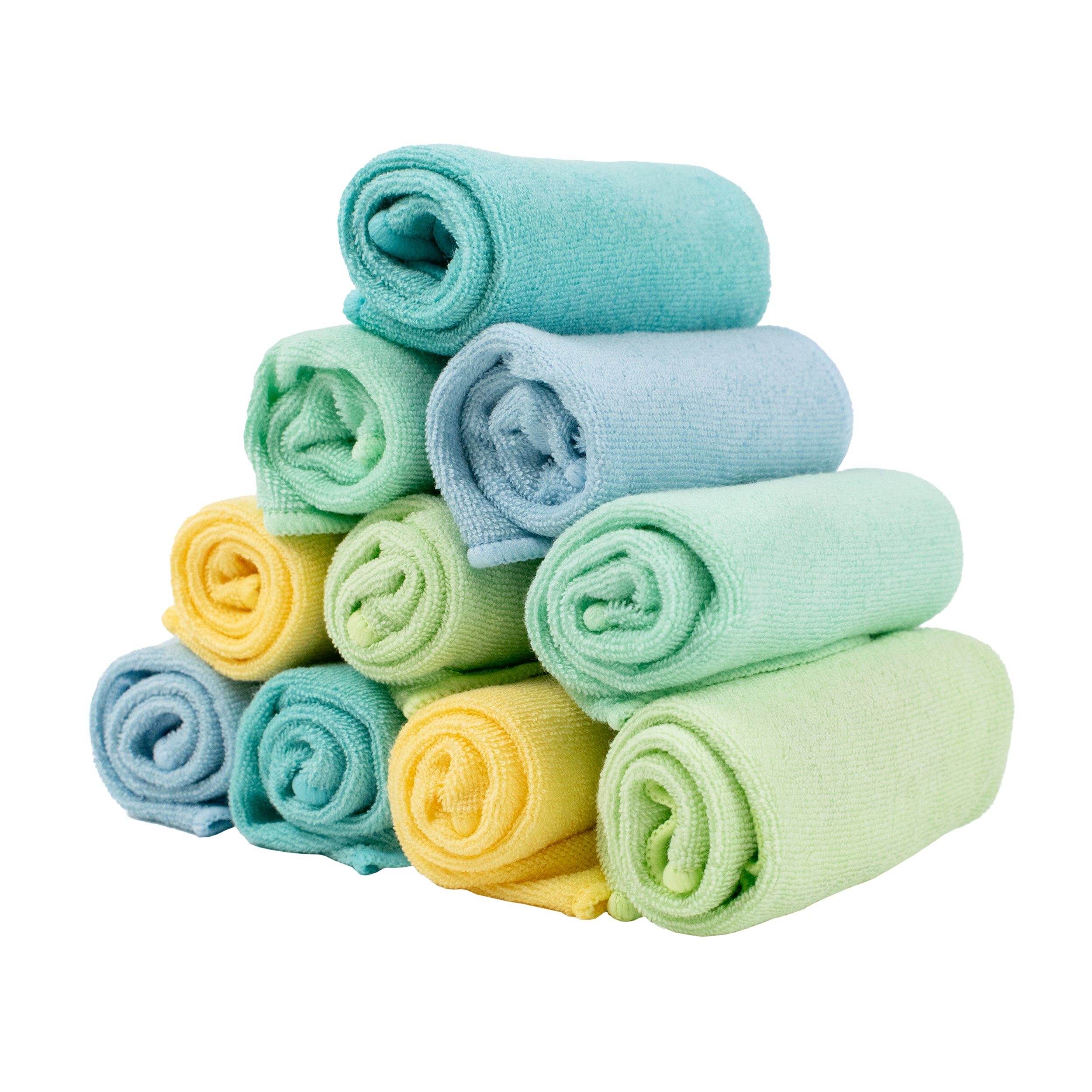 Reusable Baby Wipes for Sensitive Skin 10 Pack in Paintbox Pastels - Bambino Mio (EU)