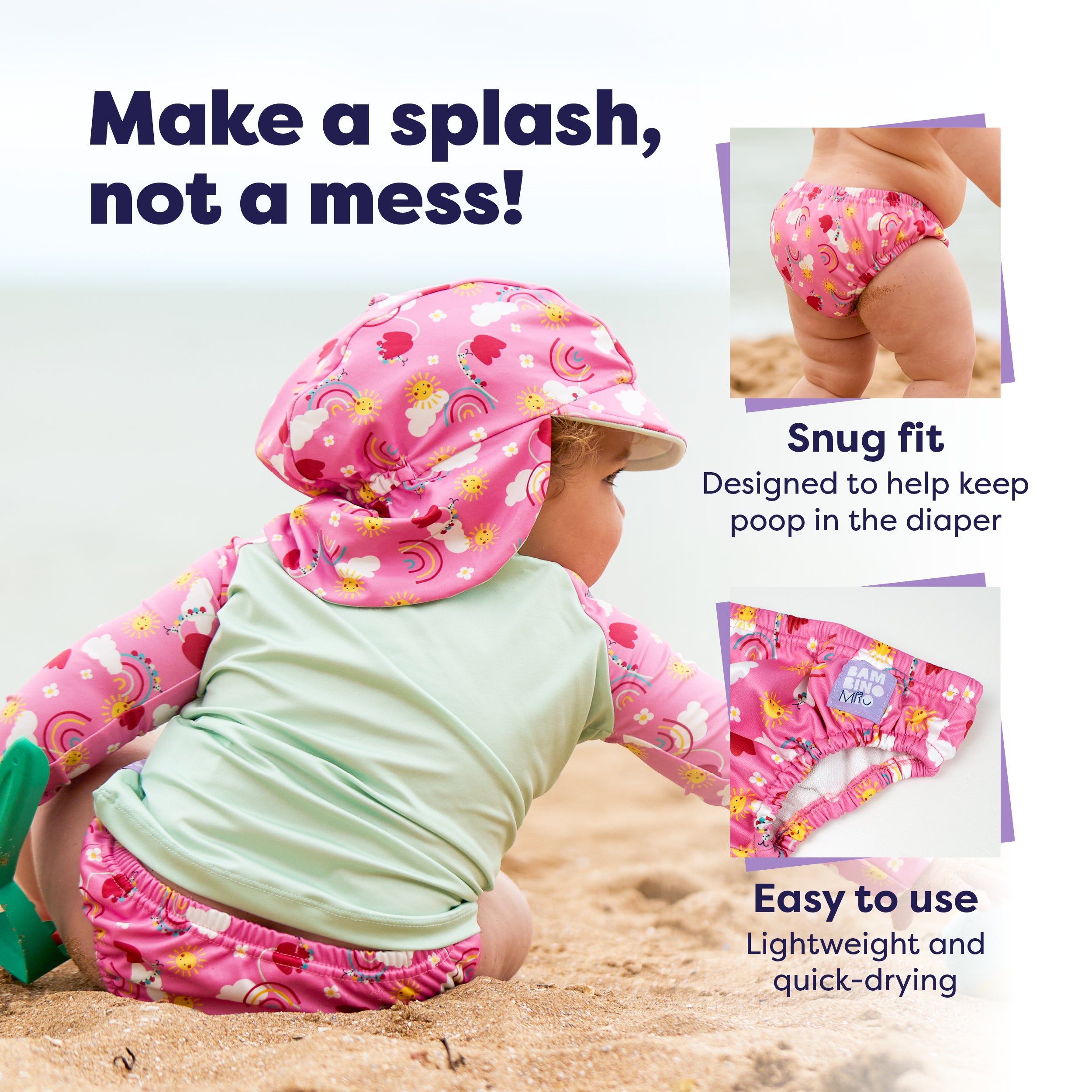 Reusable Swim Diaper in Happy Days