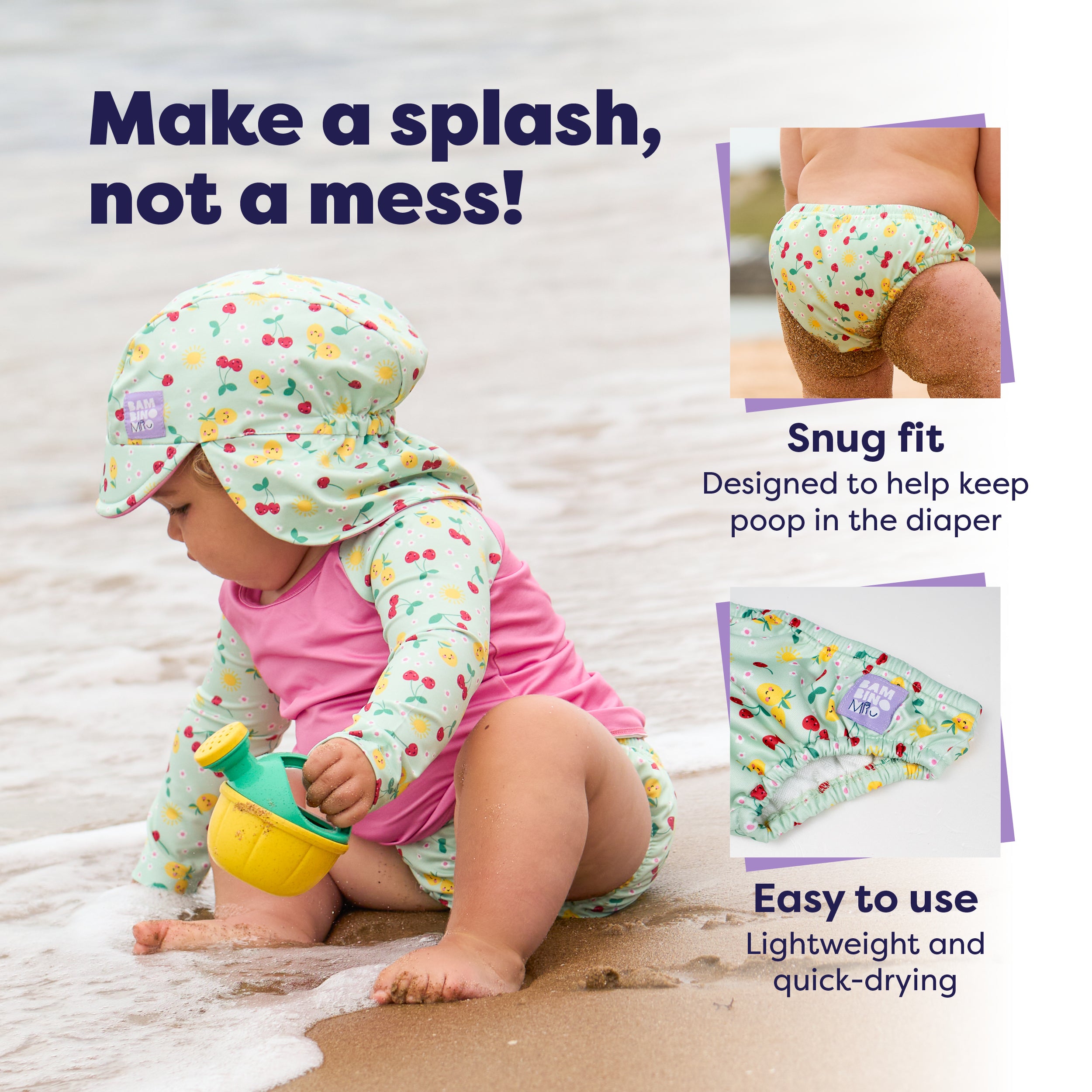 Reusable Swim Diaper in Juicy Fruit