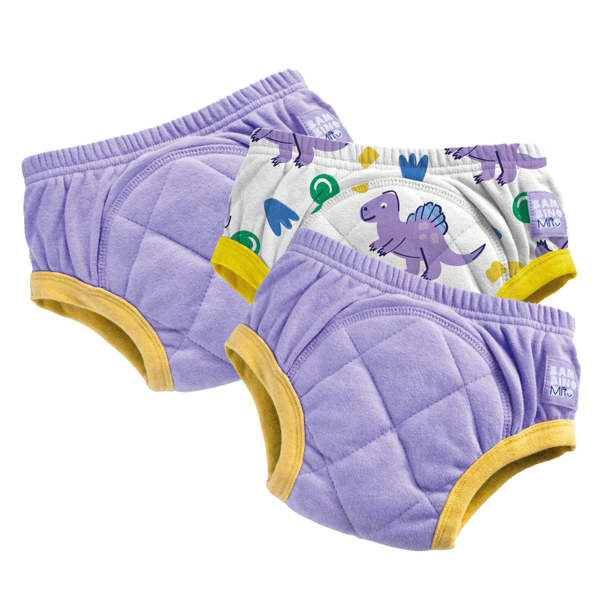 3 Pack Reusable Potty Training Pants in Purple Dinosaur | Bambino Mio®