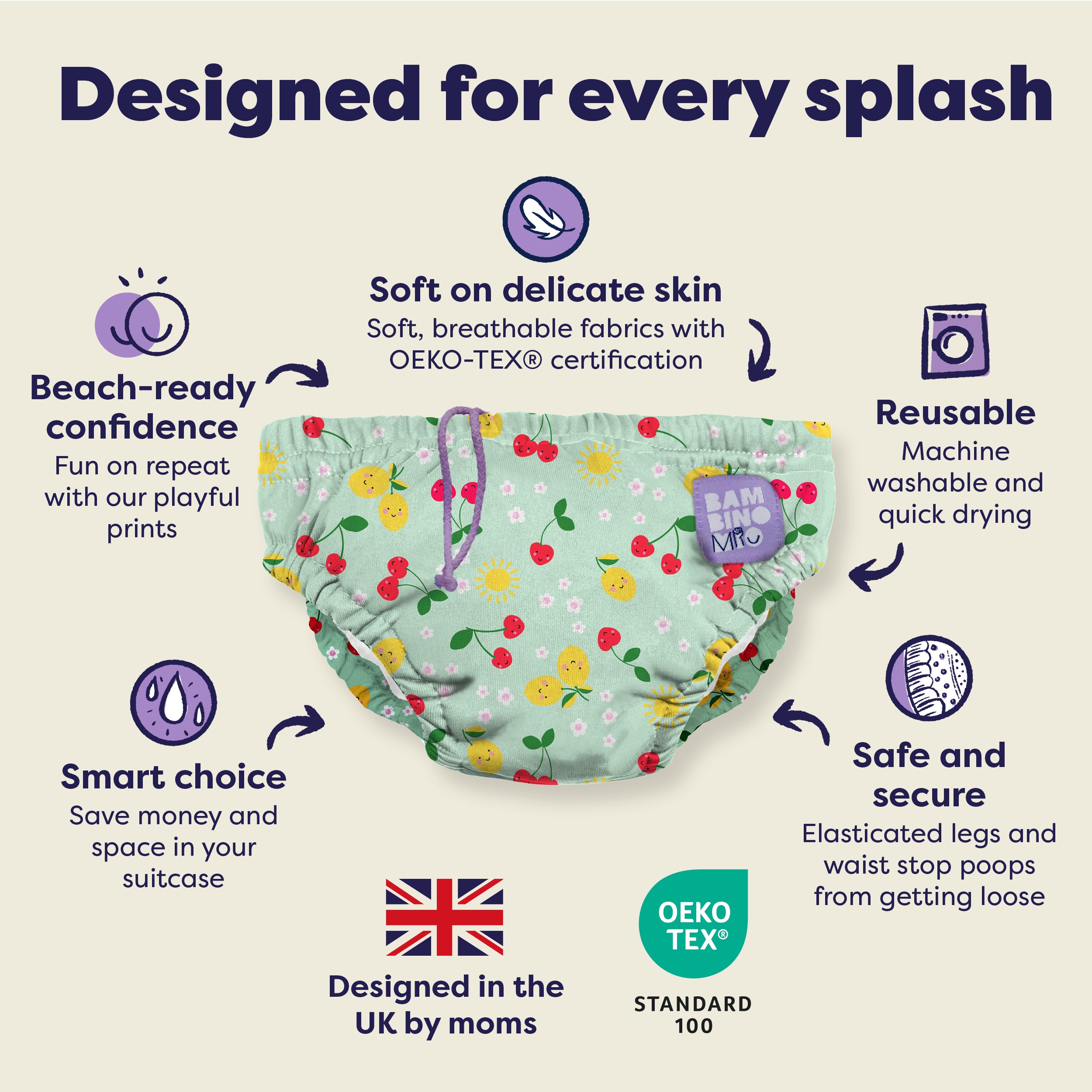 Reusable Swim Diaper in Juicy Fruit