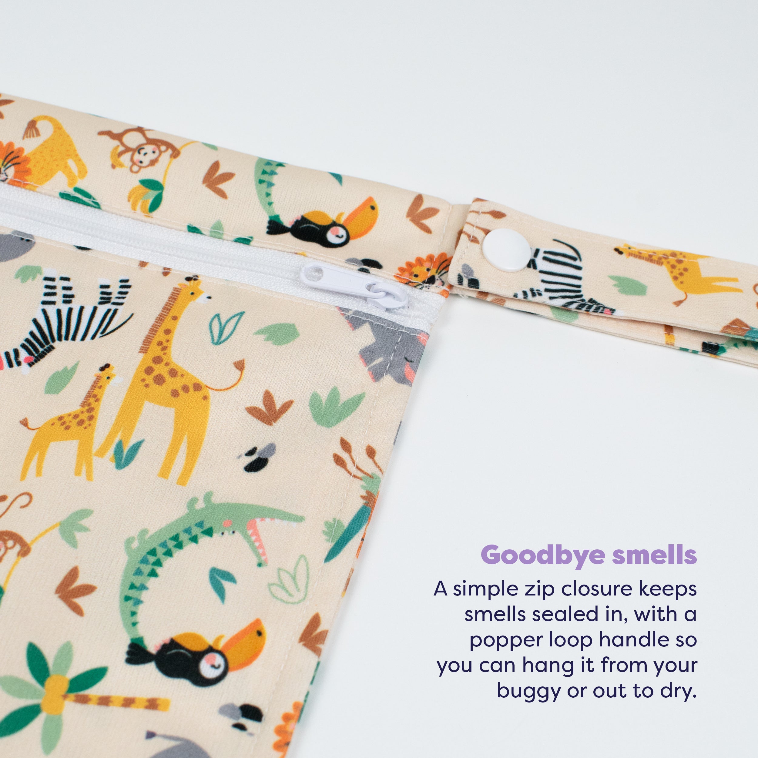 Out and About Waterproof Wet Diaper Bag in Safari Squad - Bambino Mio (EU)