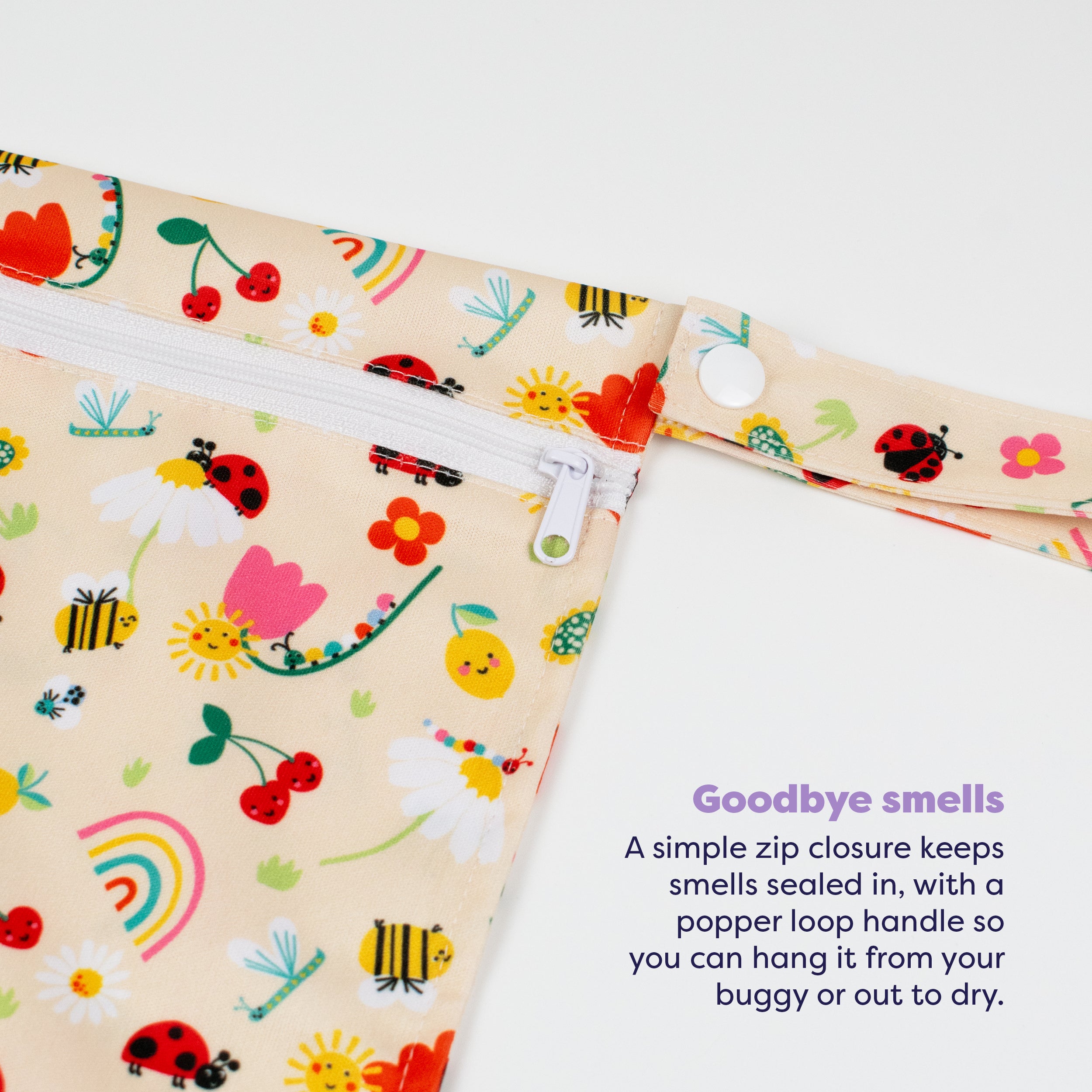 Out and About Waterproof Wet Diaper Bag in Sunshine Friends - Bambino Mio (EU)