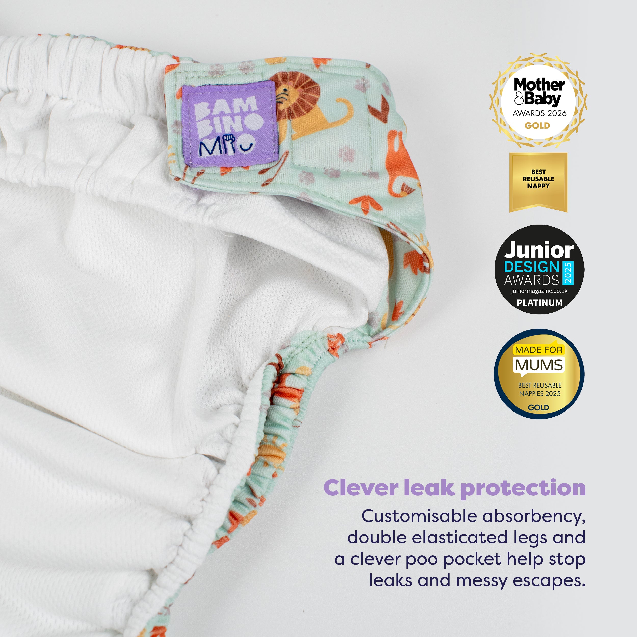 Revolutionary Reusable Diaper in Cool Cats - Bambino Mio (EU)