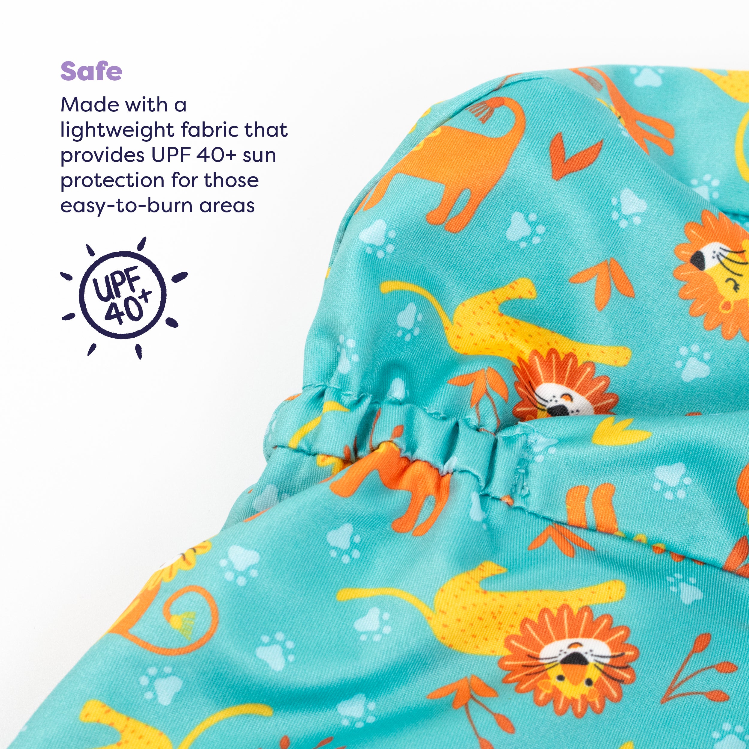 UPF 40+ Reversible Swim Hat for Babies and Toddlers in Cool Cats - Bambino Mio (EU)