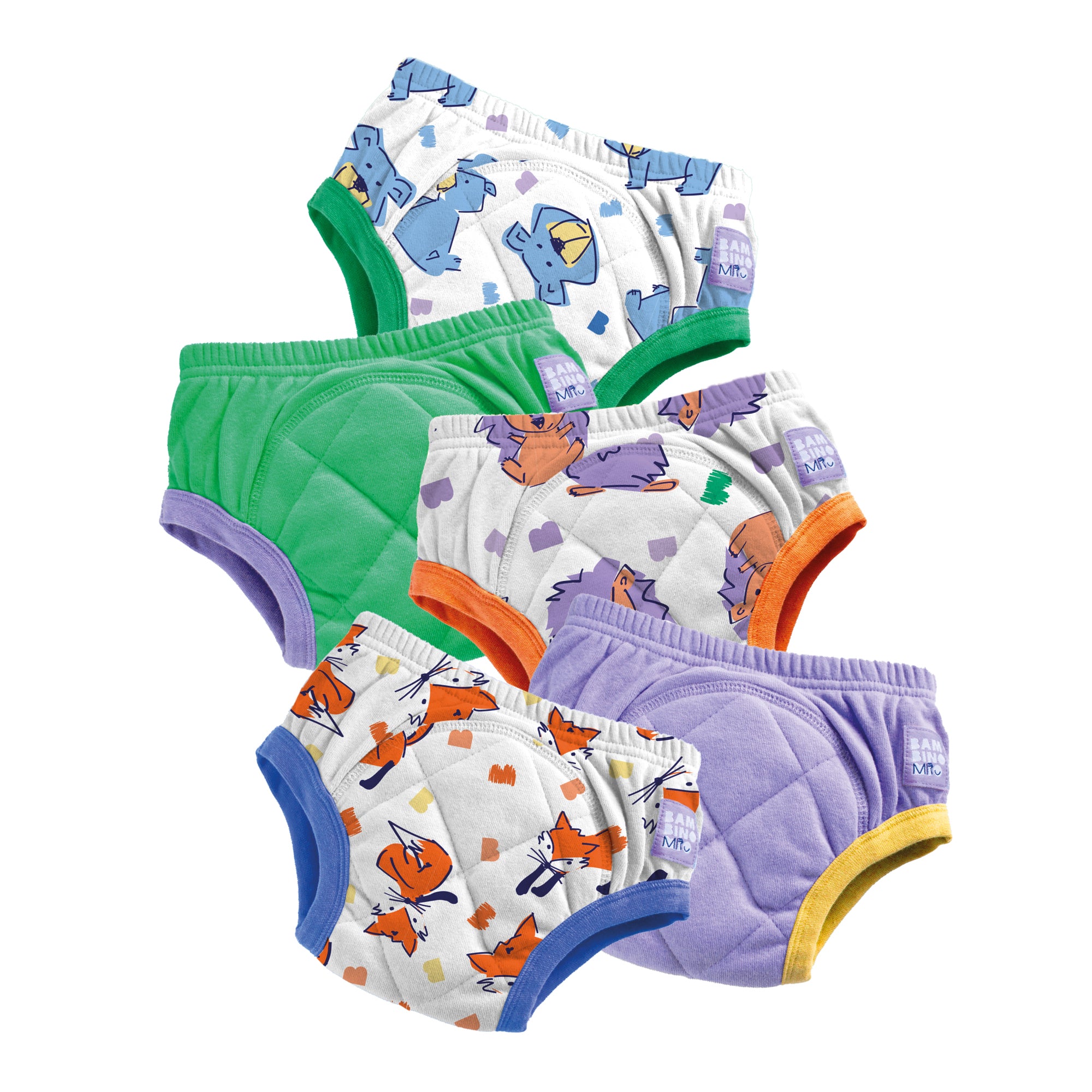 5 Pack Reusable Potty Training Pants in Bold Animals - Bambino Mio (EU)