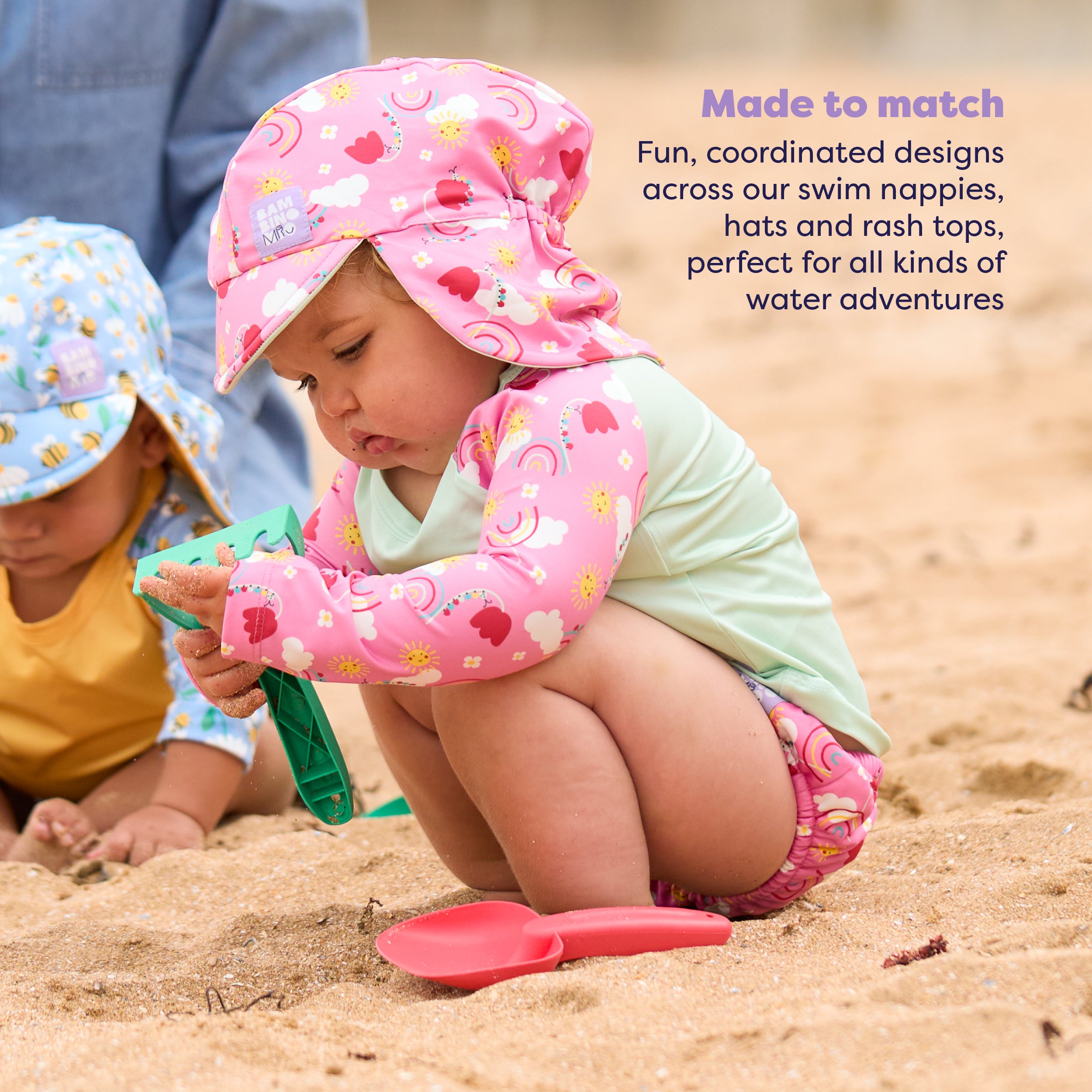 UPF 40+ Soft and Gentle Protective Beach Rash Vest in Happy Days - Bambino Mio (EU)