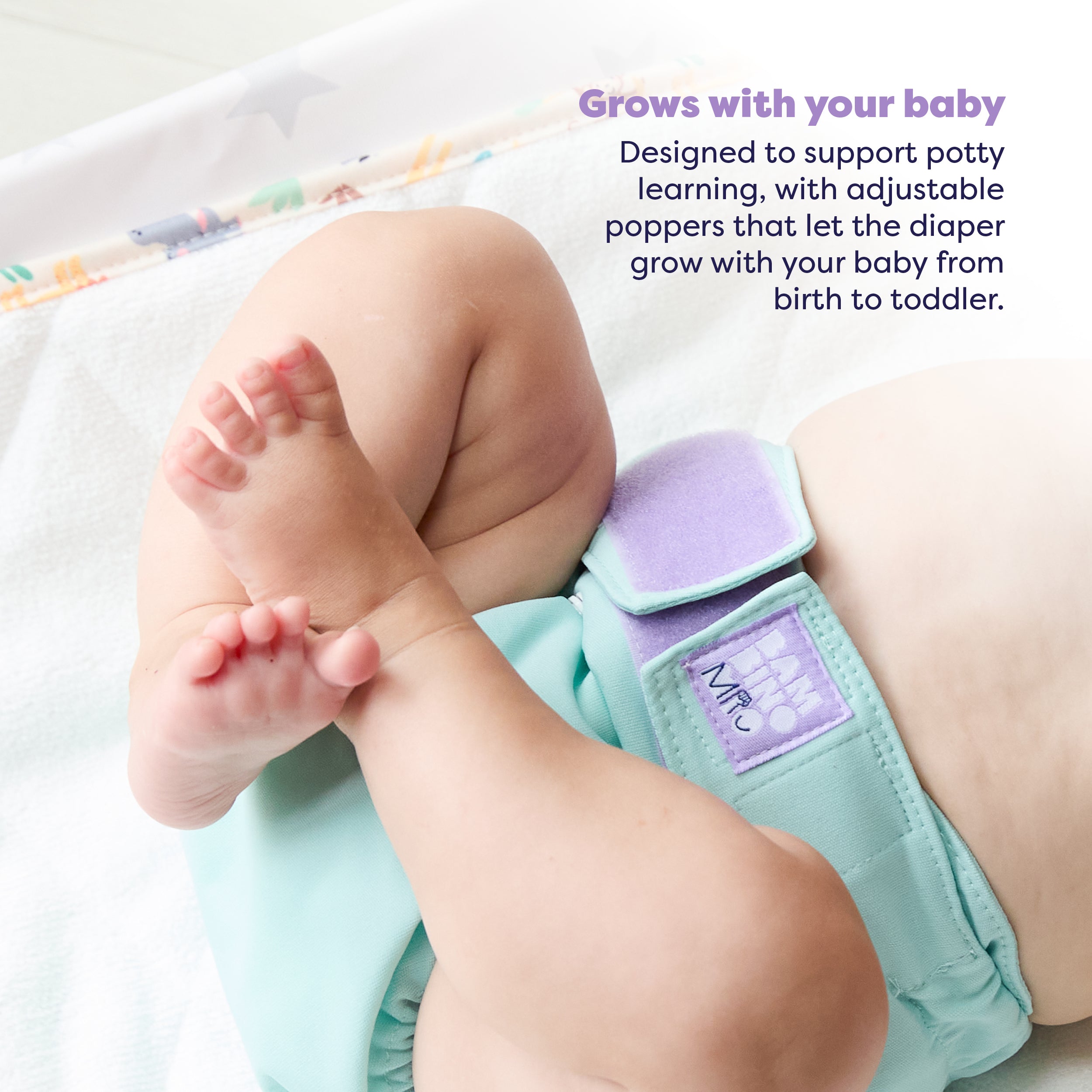 Revolutionary Reusable Diaper in Aqua - Bambino Mio (EU)