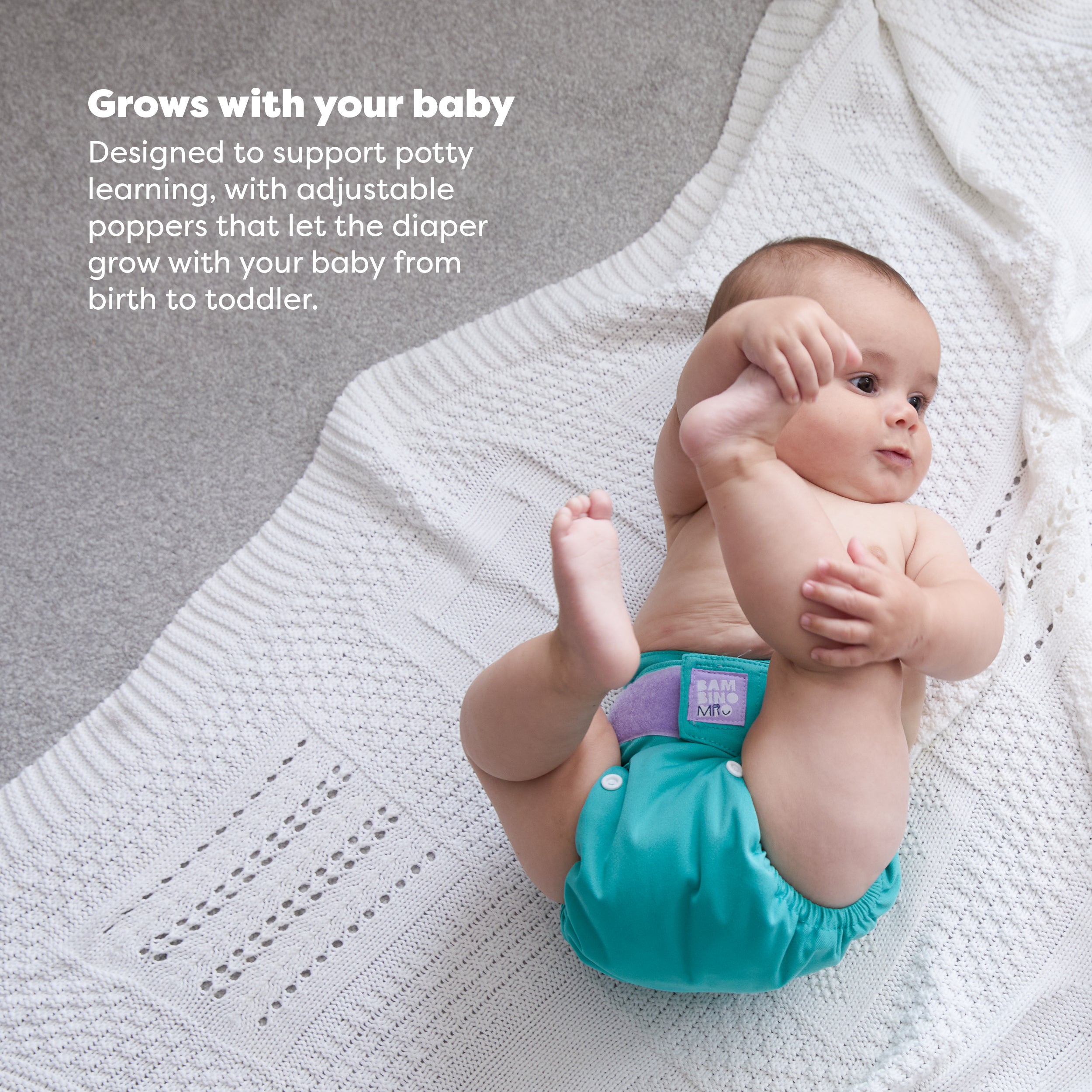 Revolutionary Reusable Diaper in Teal - Bambino Mio (EU)
