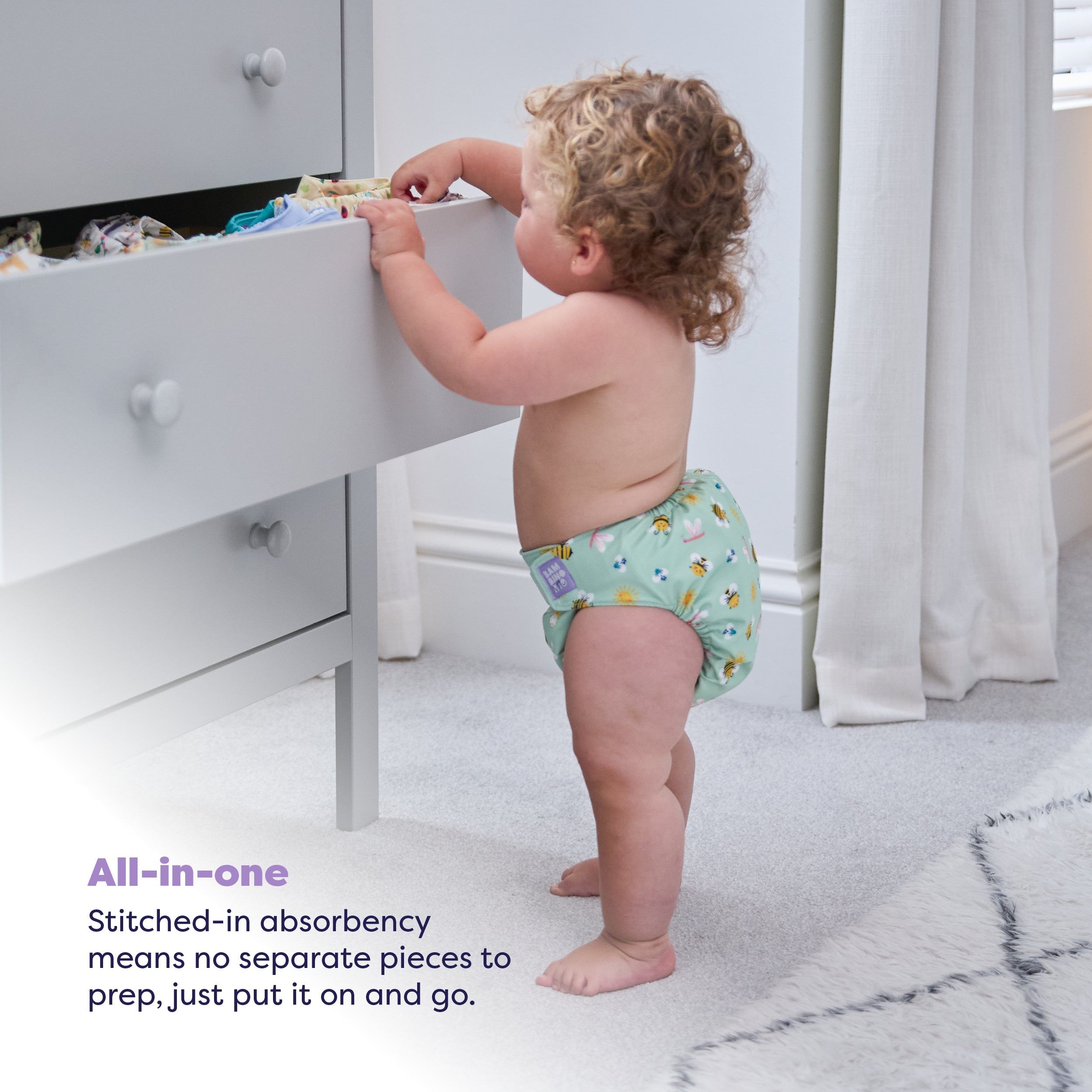 15 Pack Miosolo All-in-One Reusable Diaper in Bugs Life