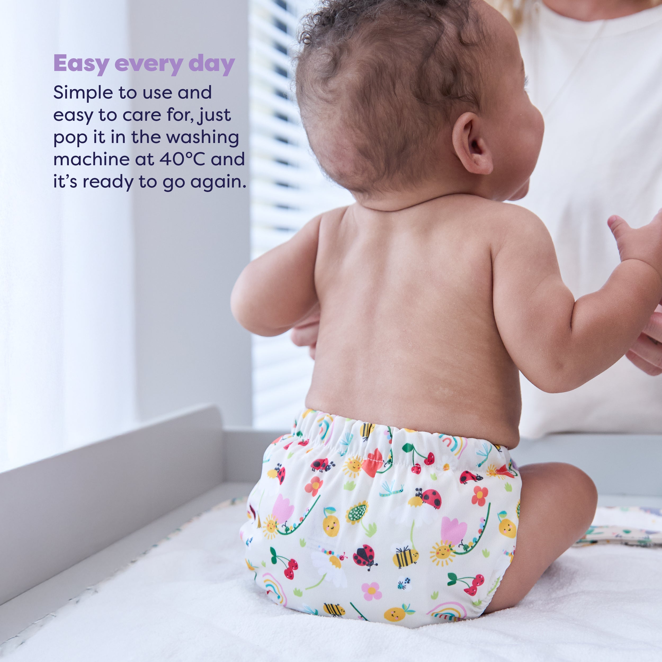 5 Pack Revolutionary Reusable Diaper Bundle in Garden Party - Bambino Mio (EU)