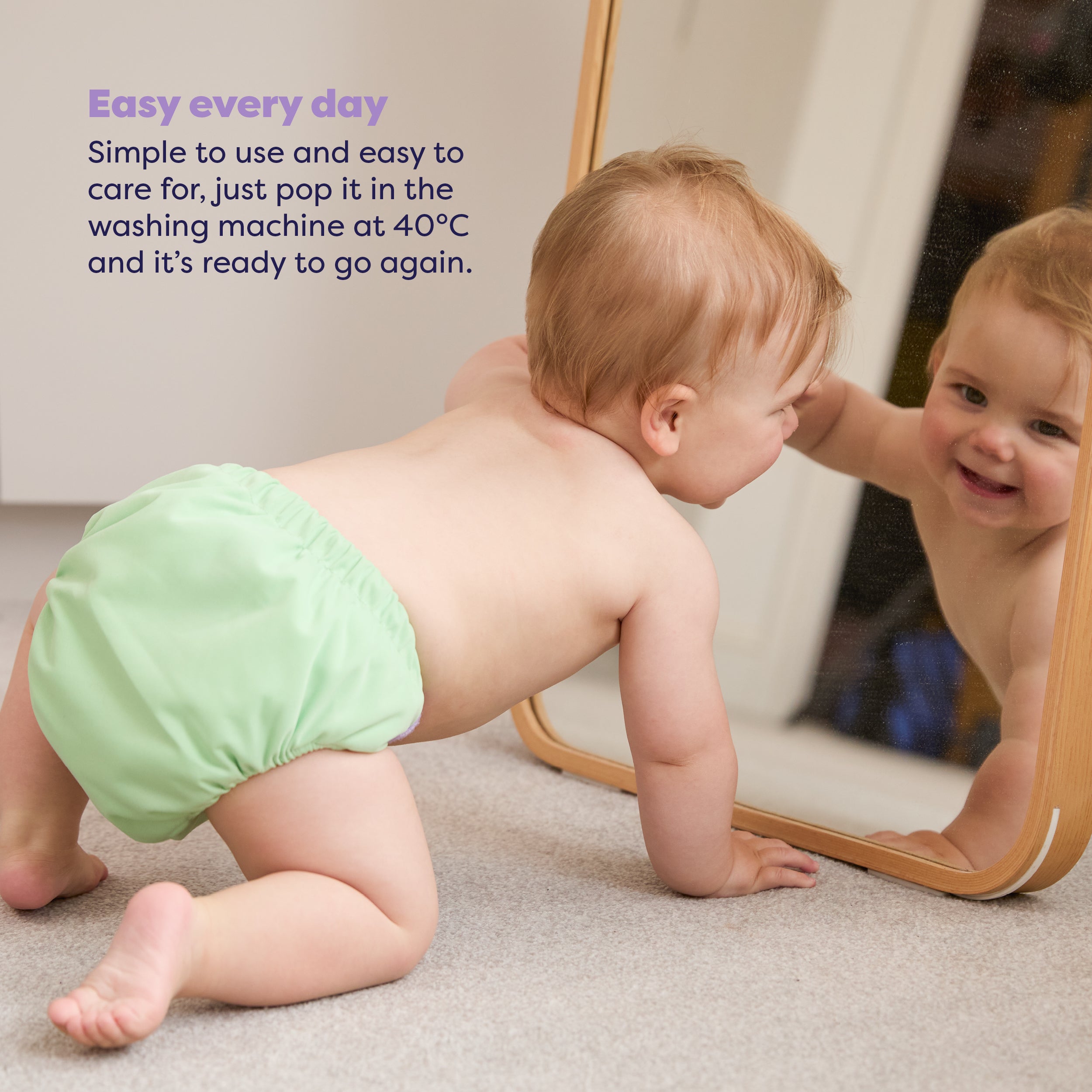 Revolutionary Reusable Diaper in Mint - Bambino Mio (EU)