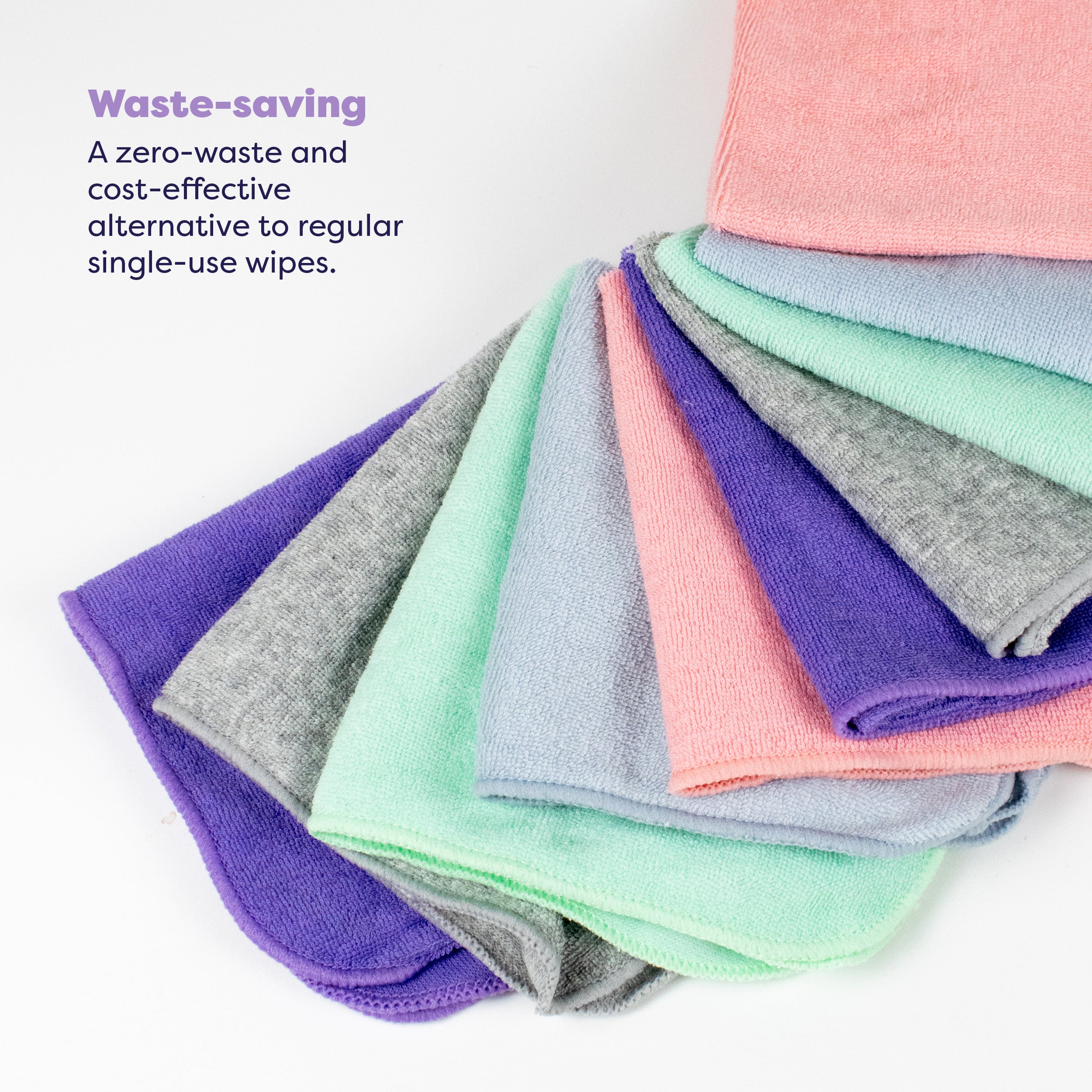 Reusable Baby Wipes for Sensitive Skin 10 Pack in Cloud - Bambino Mio (EU)