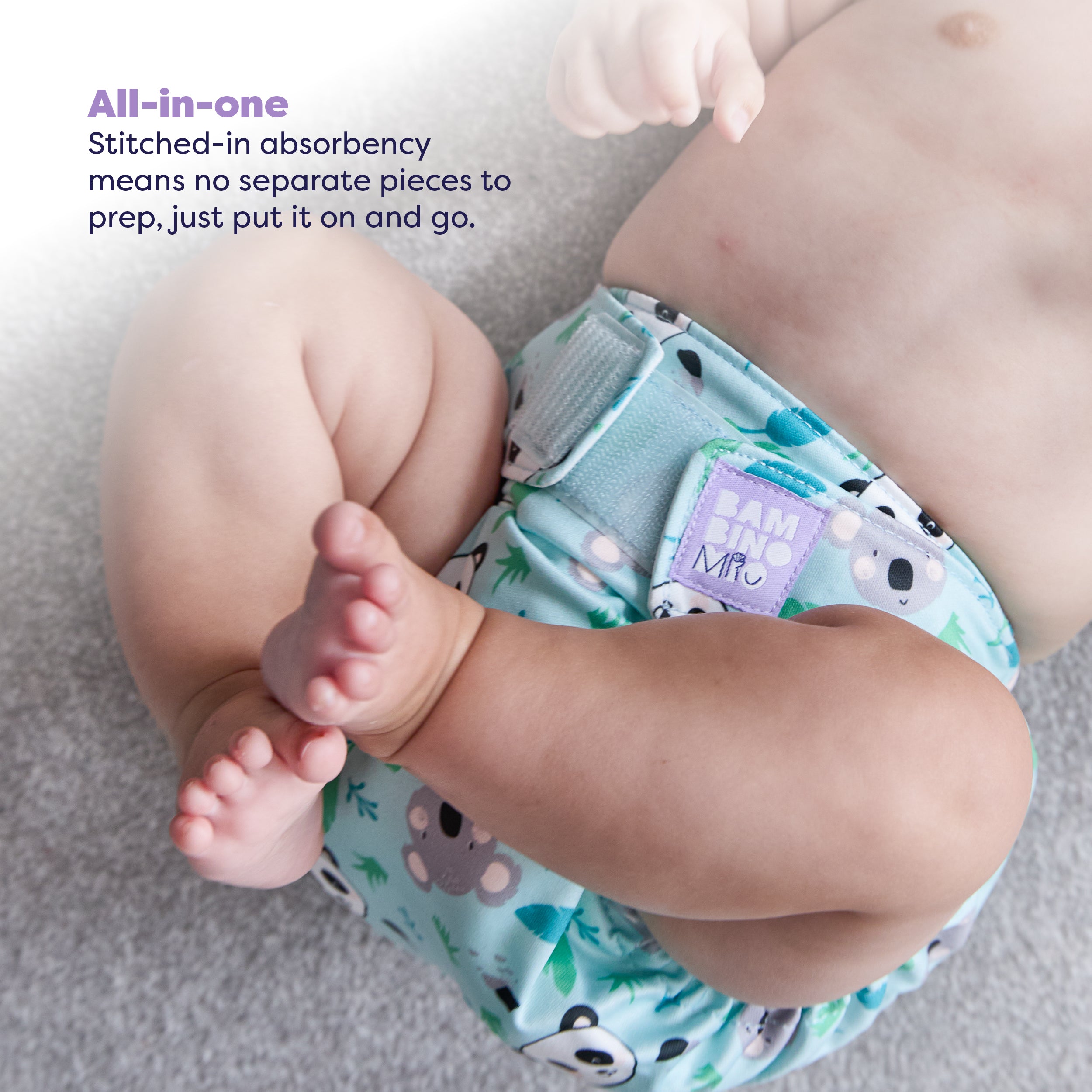 Miosolo All-In-One Reusable Diaper in Little Paws - Bambino Mio (EU)