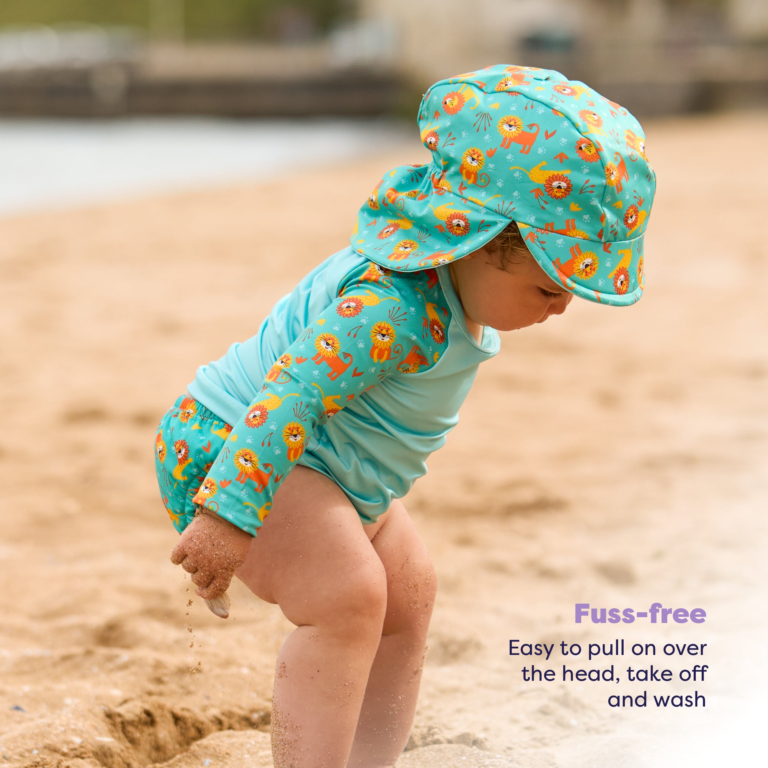 UPF 40+ Soft and Gentle Protective Beach Rash Vest in Cool Cats - Bambino Mio (EU)