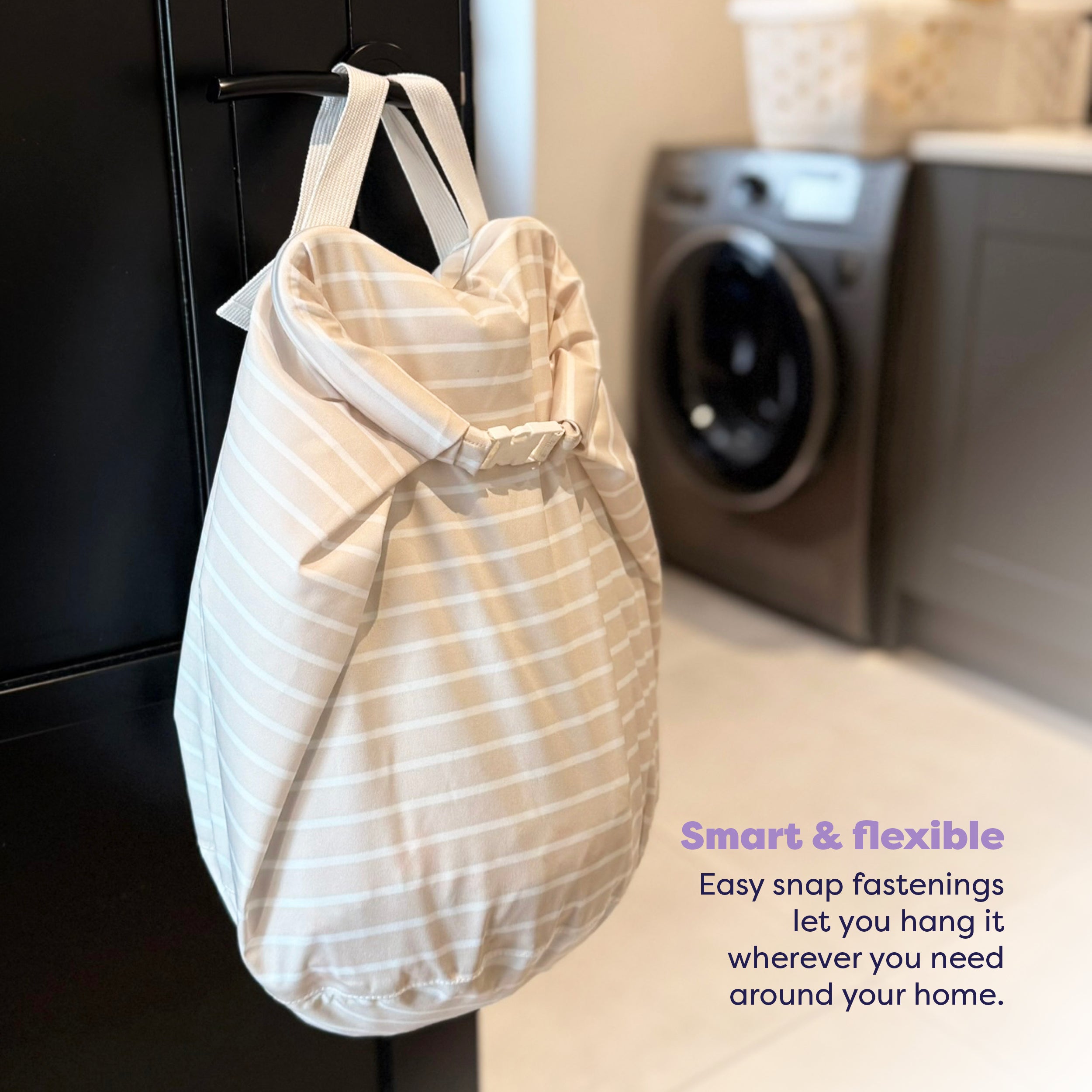 Stay-At-Home Wet Diaper Bag in Neutral Stripe - Bambino Mio (EU)